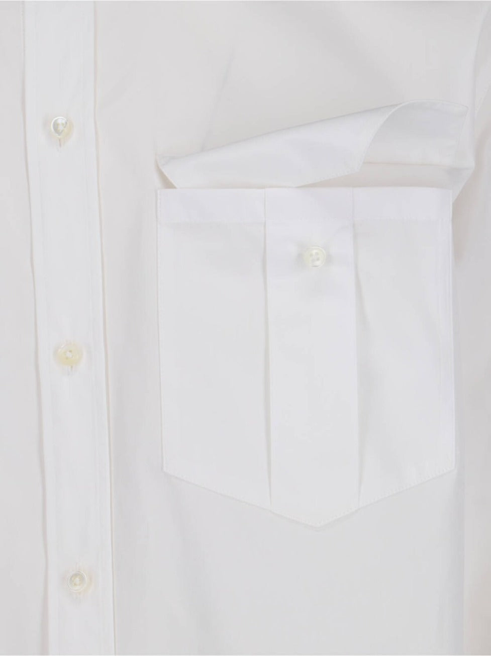 Mandarin Collar Shirt – White