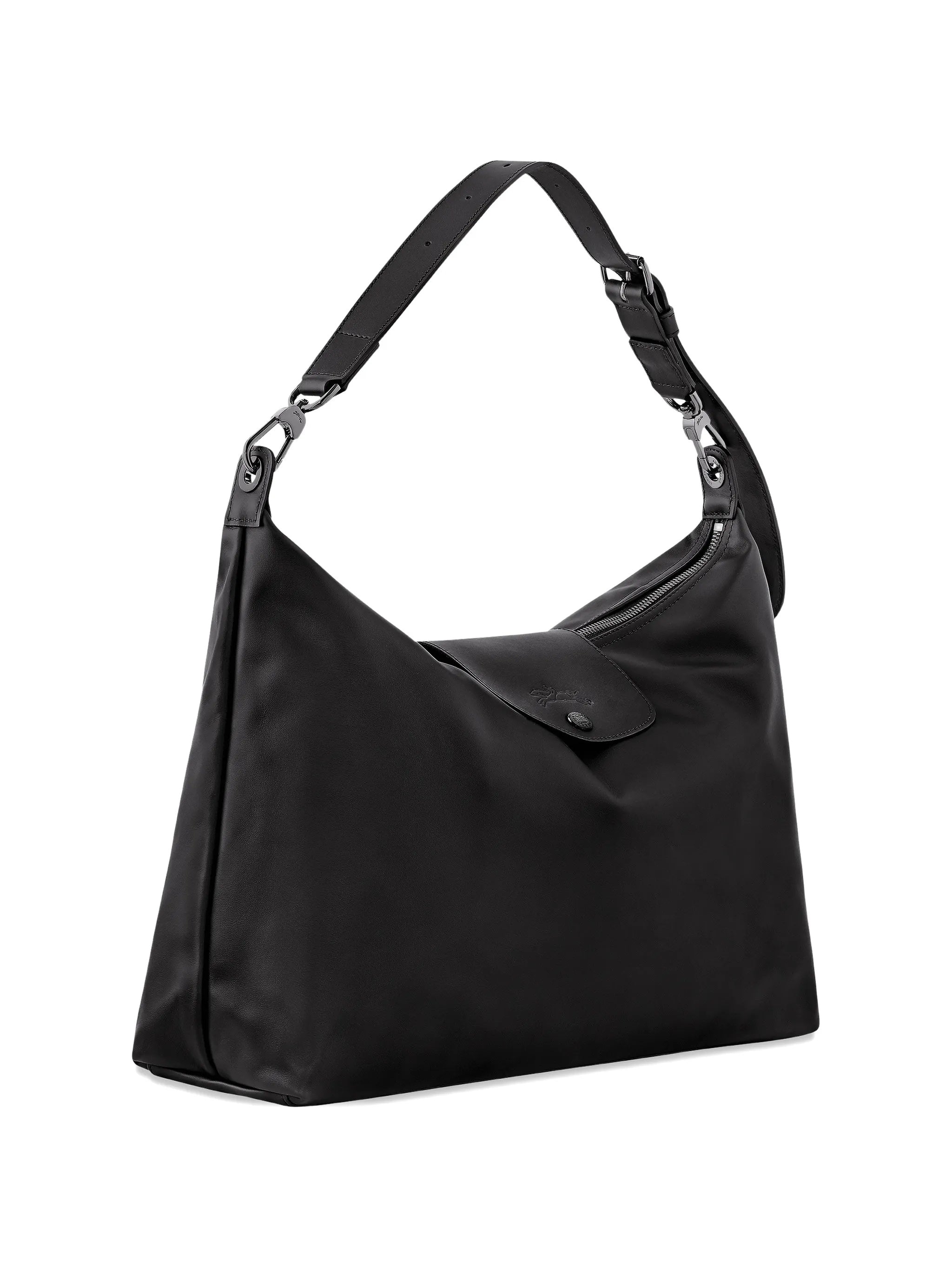Rectangular Black Shoulder Bag With Adjustable Strap