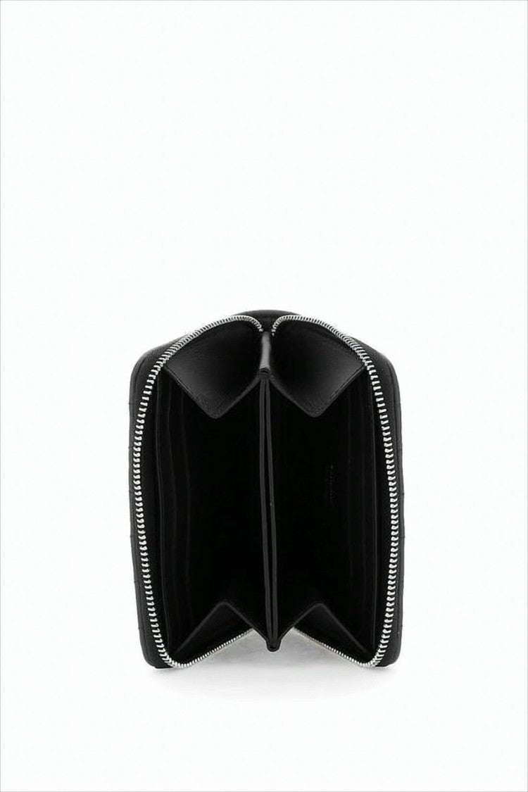 Quilted Black Compact Wallet