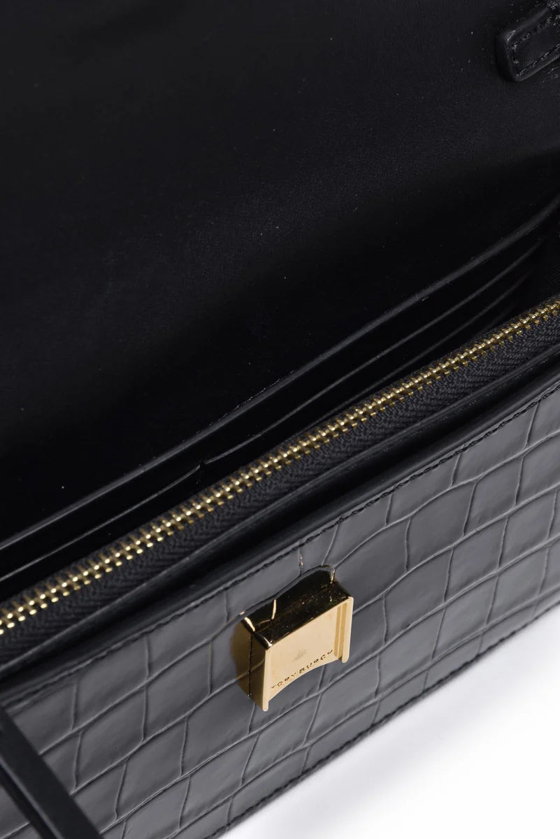 Britten Embossed Shoulder Bag - Black