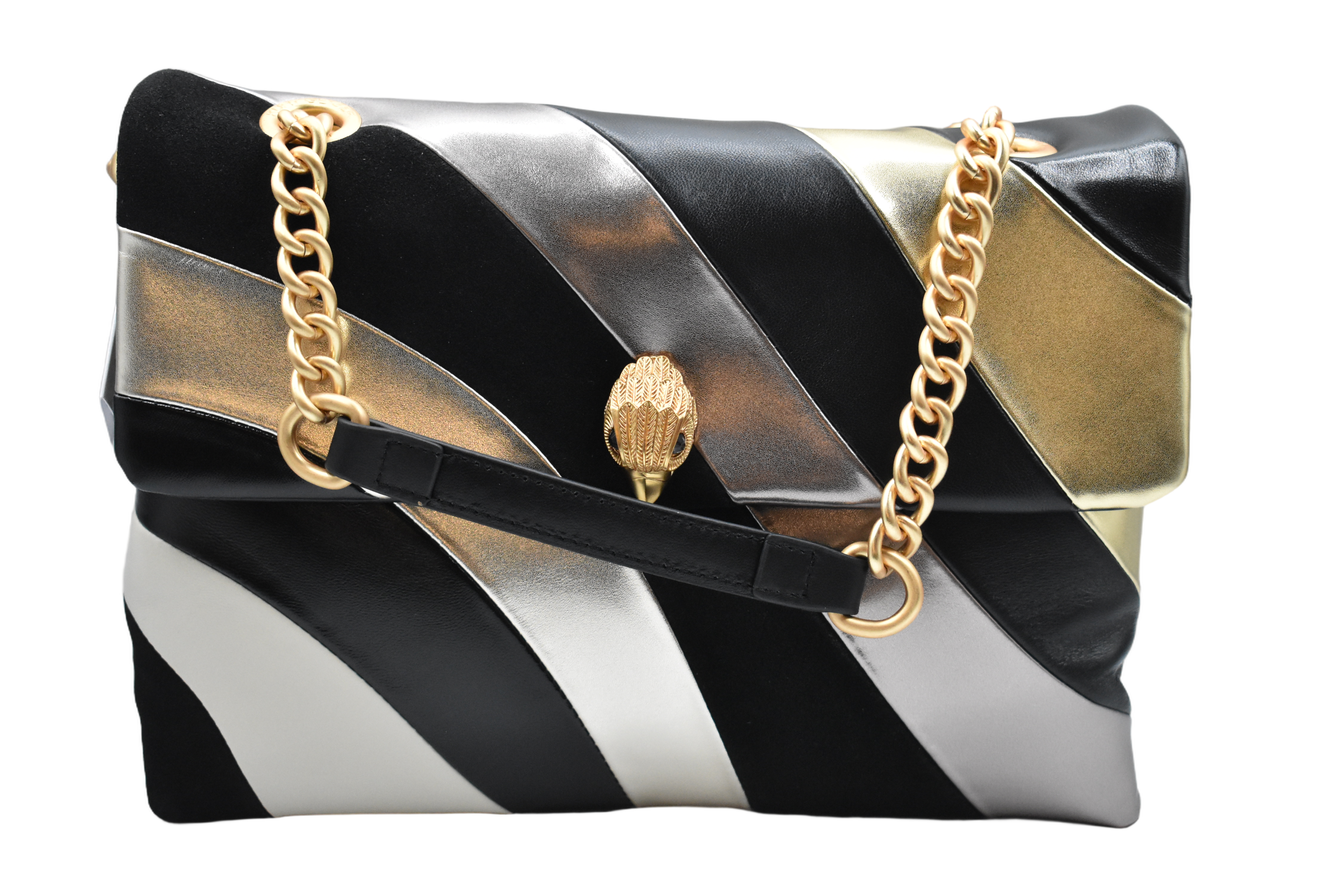 Diagonal Stripe Soft Handbag