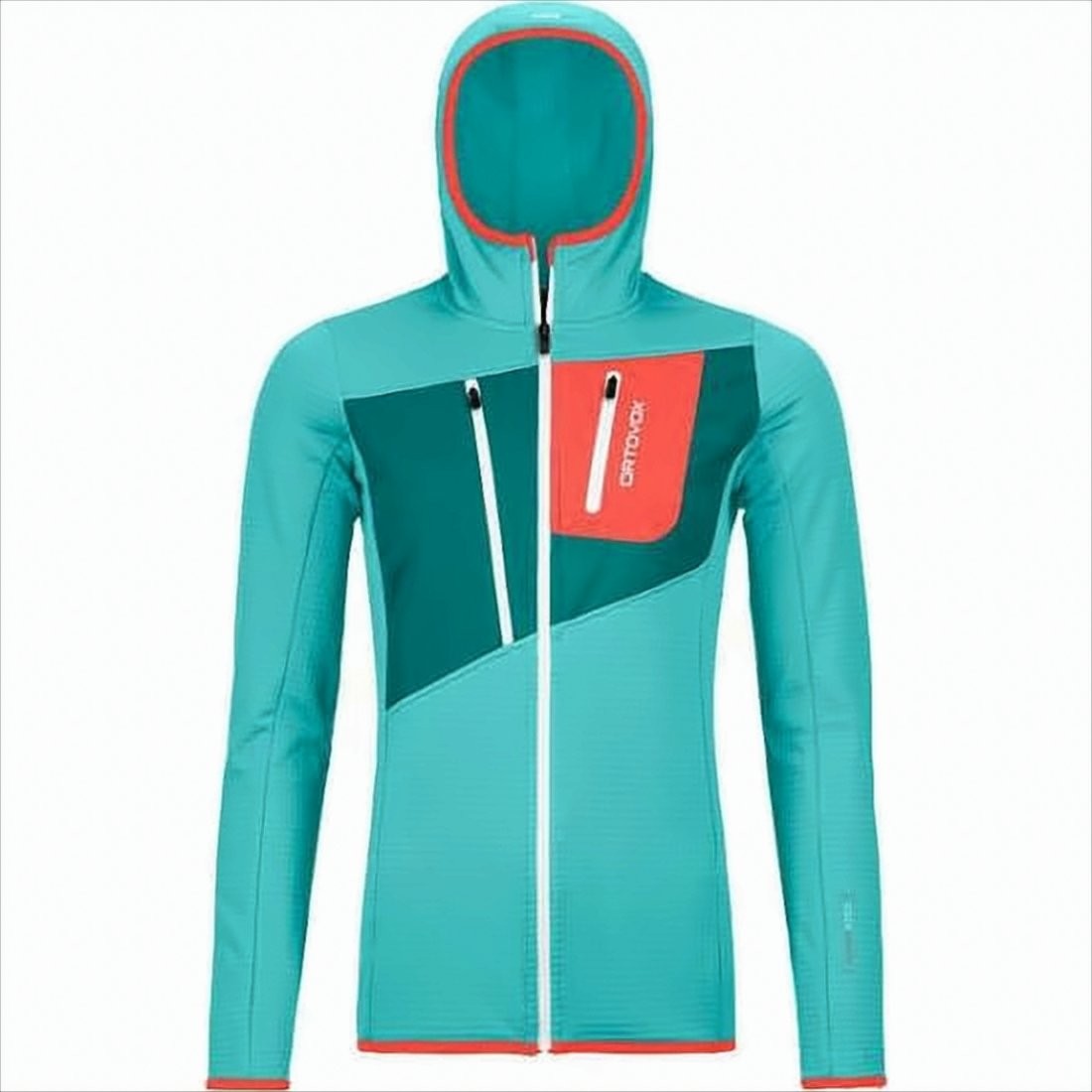 Fitted Long-Sleeve Hooded Top with Color-Block Design