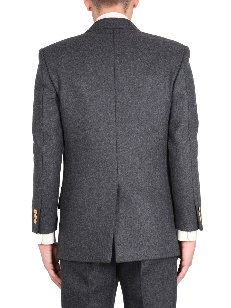Double-Coat Jacket with Lance Lapels in Cashmere-Wool Blend