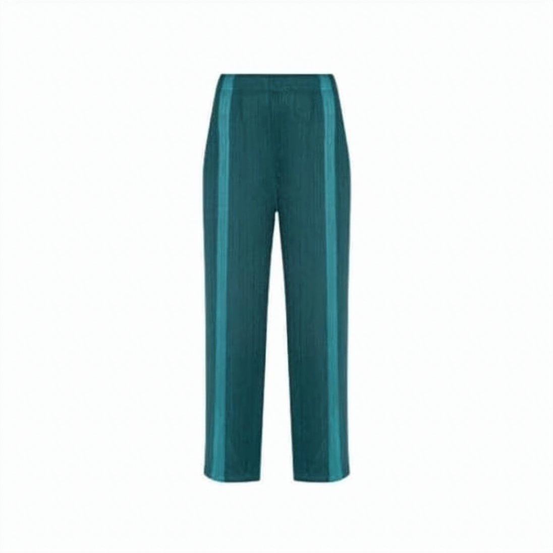 Pleated Texture Straight-Leg Training Pants with Vertical Stripes