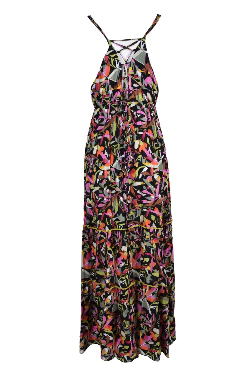 Black Viscose Long Dress