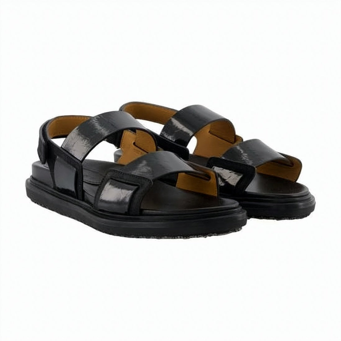 Smooth Leather Sandals with Adjustable Back Strap