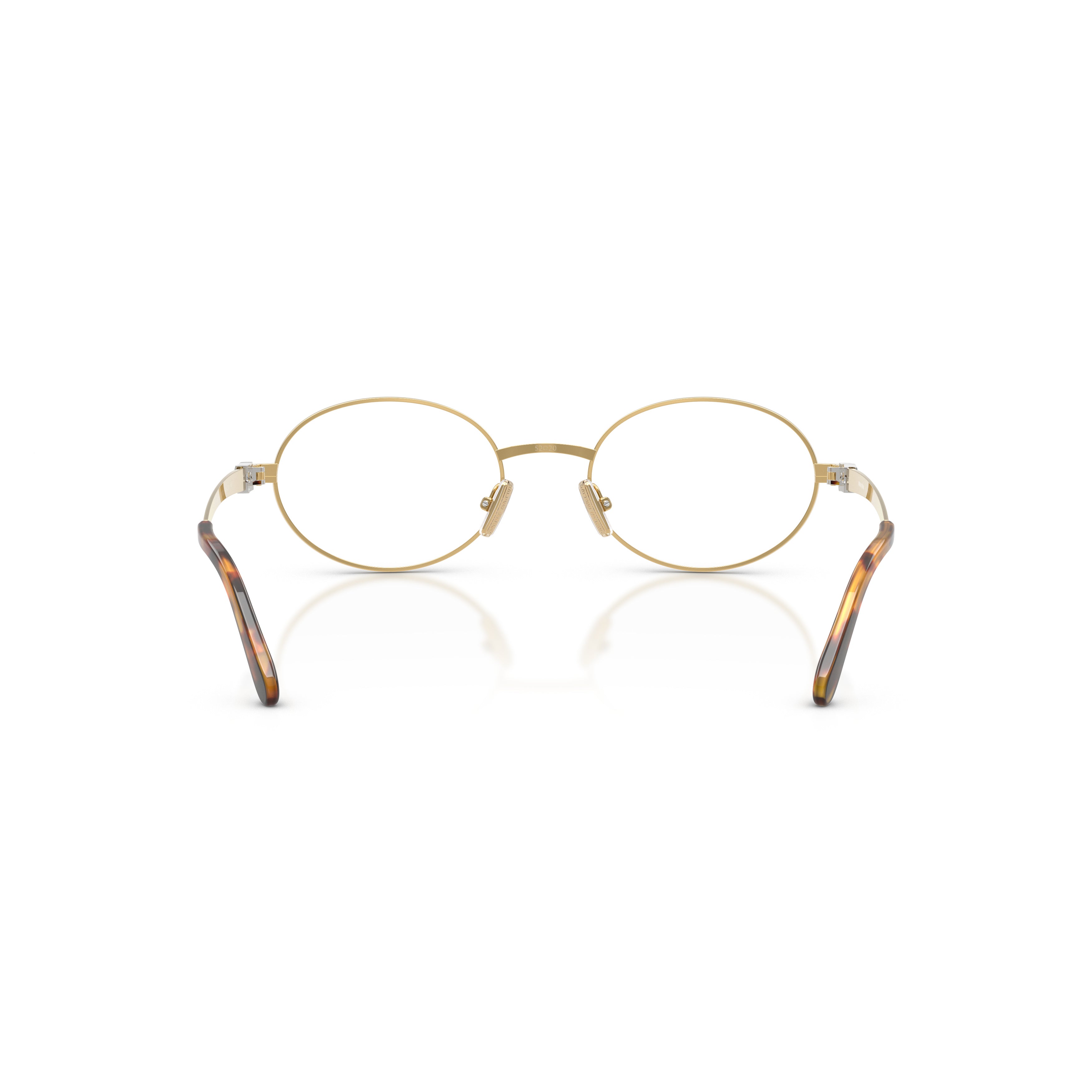 0mu 50zv Polished Gold Oval Eyeglasses