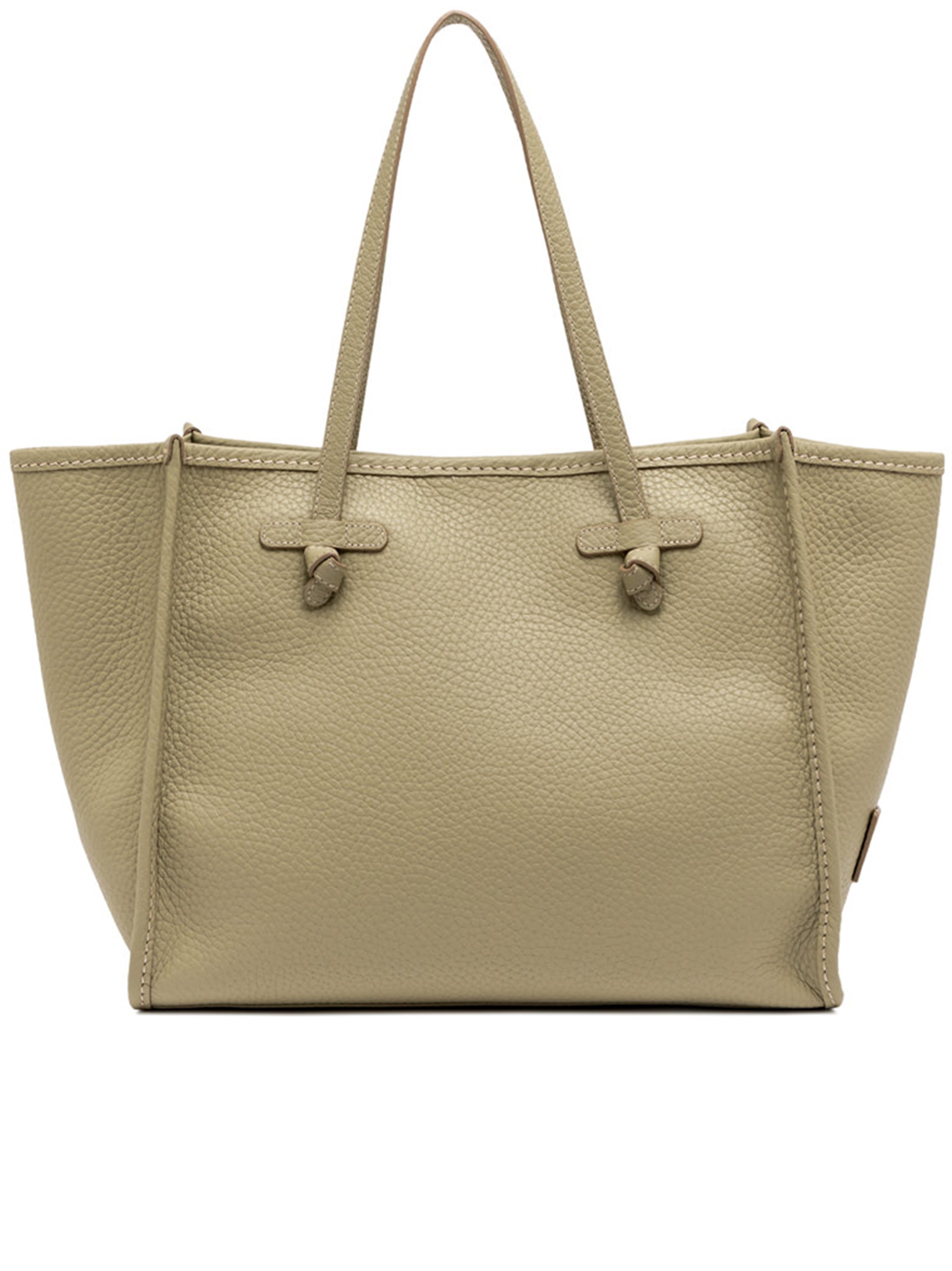 Marcella Rectangular Neutral Pebbled Leather Tote