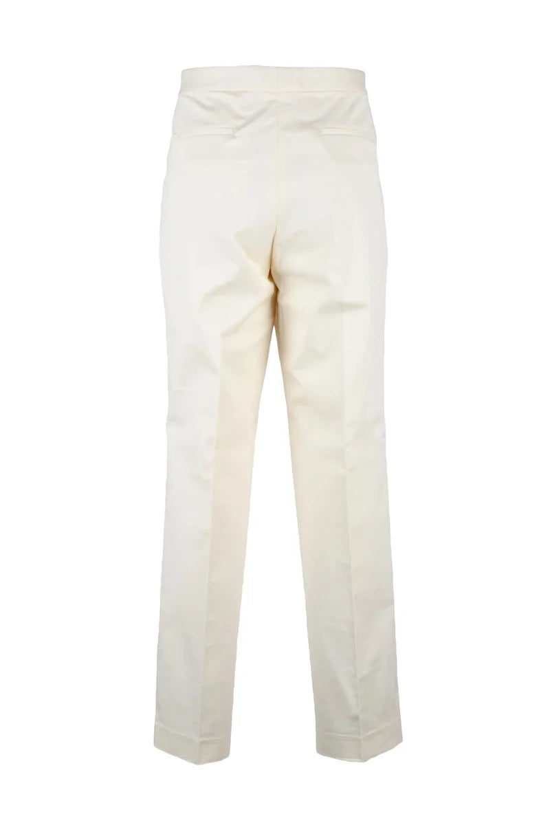 Cream Straight Leg Trousers