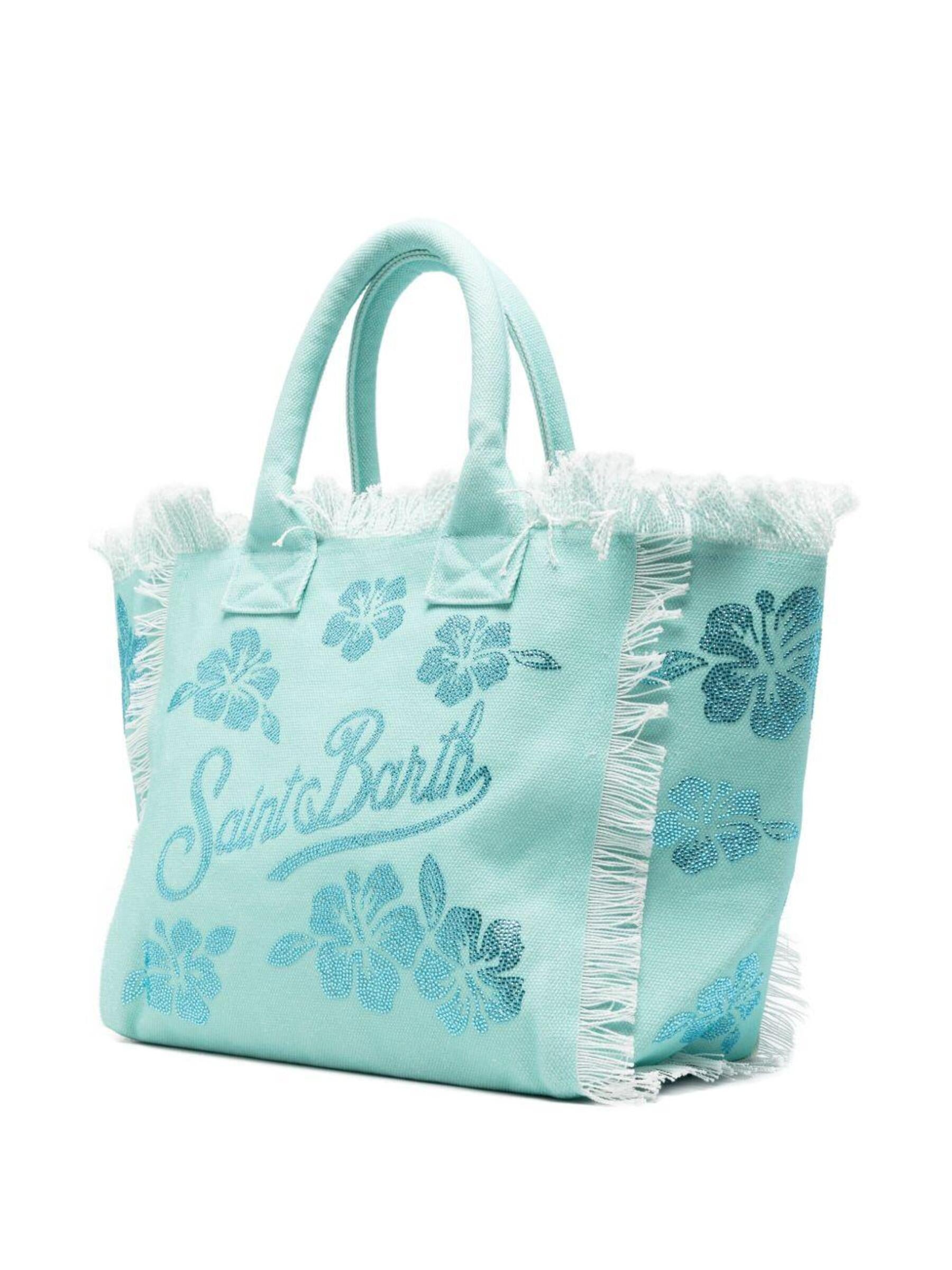 Spacious Floral-Patterned Tote Bag with Fringed Edges