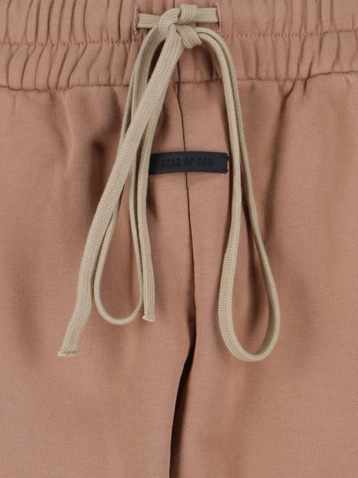 Beige Cotton, Elastic Mid-Rise Sweatpants