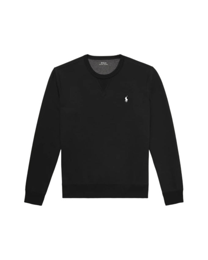 Black Sweatshirt with Ribbed Details
