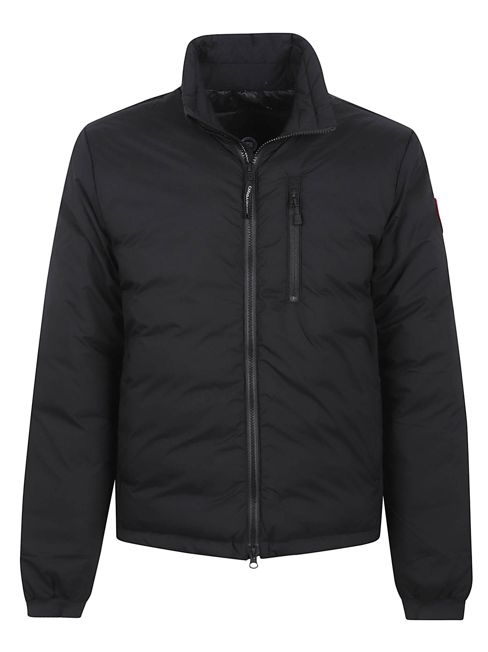 Matte Finish Black Padded Jacket with High Collar