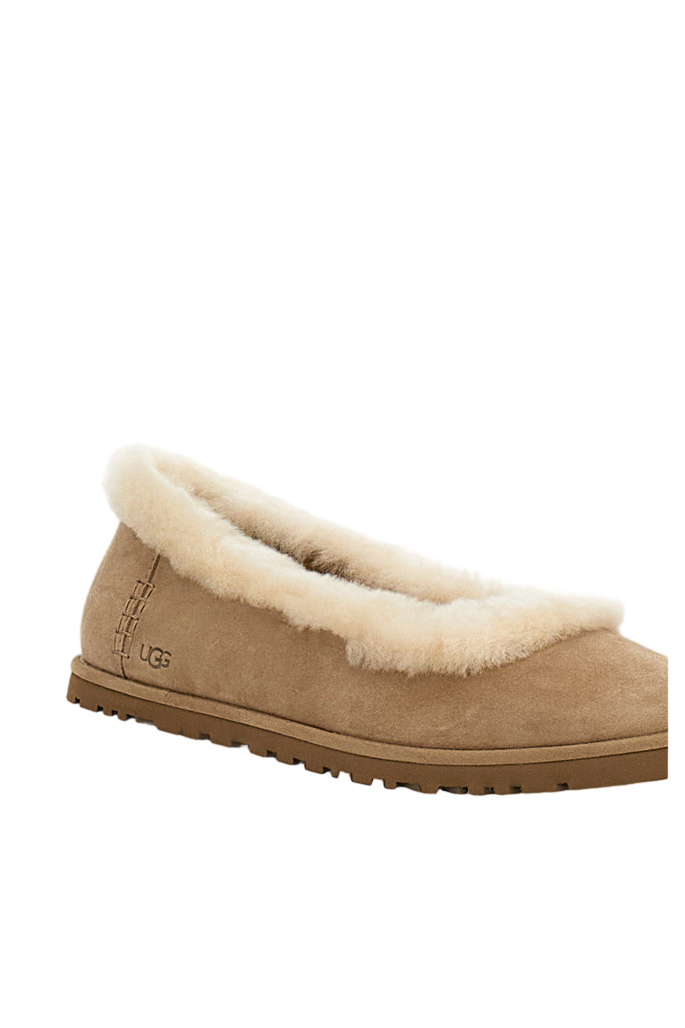 Beige Zora Suede Ballet Flats