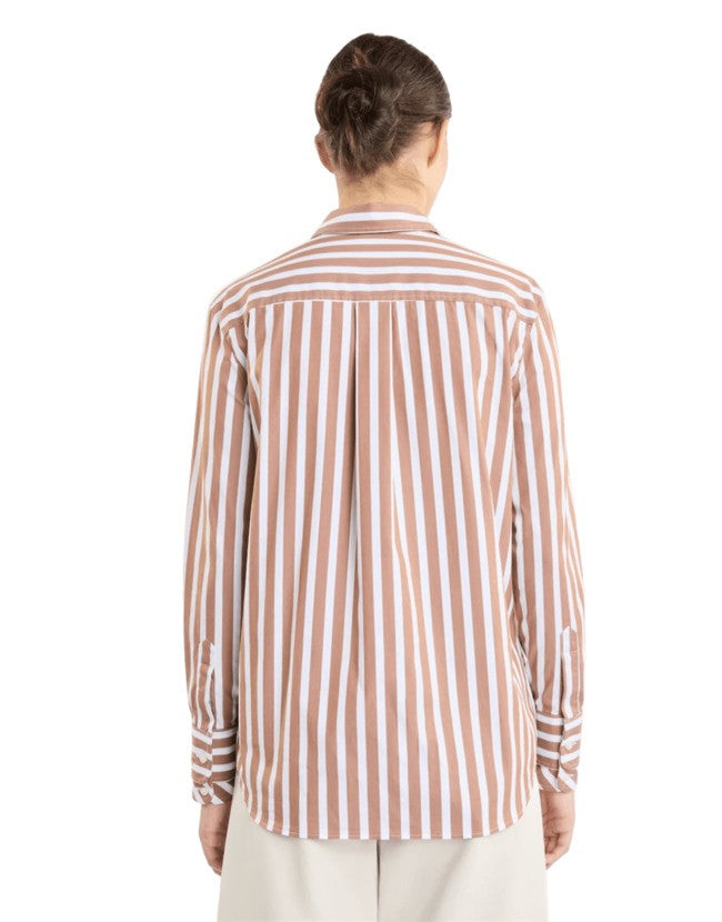 Classic Striped Long-Sleeve Shirt With Wing Collar
