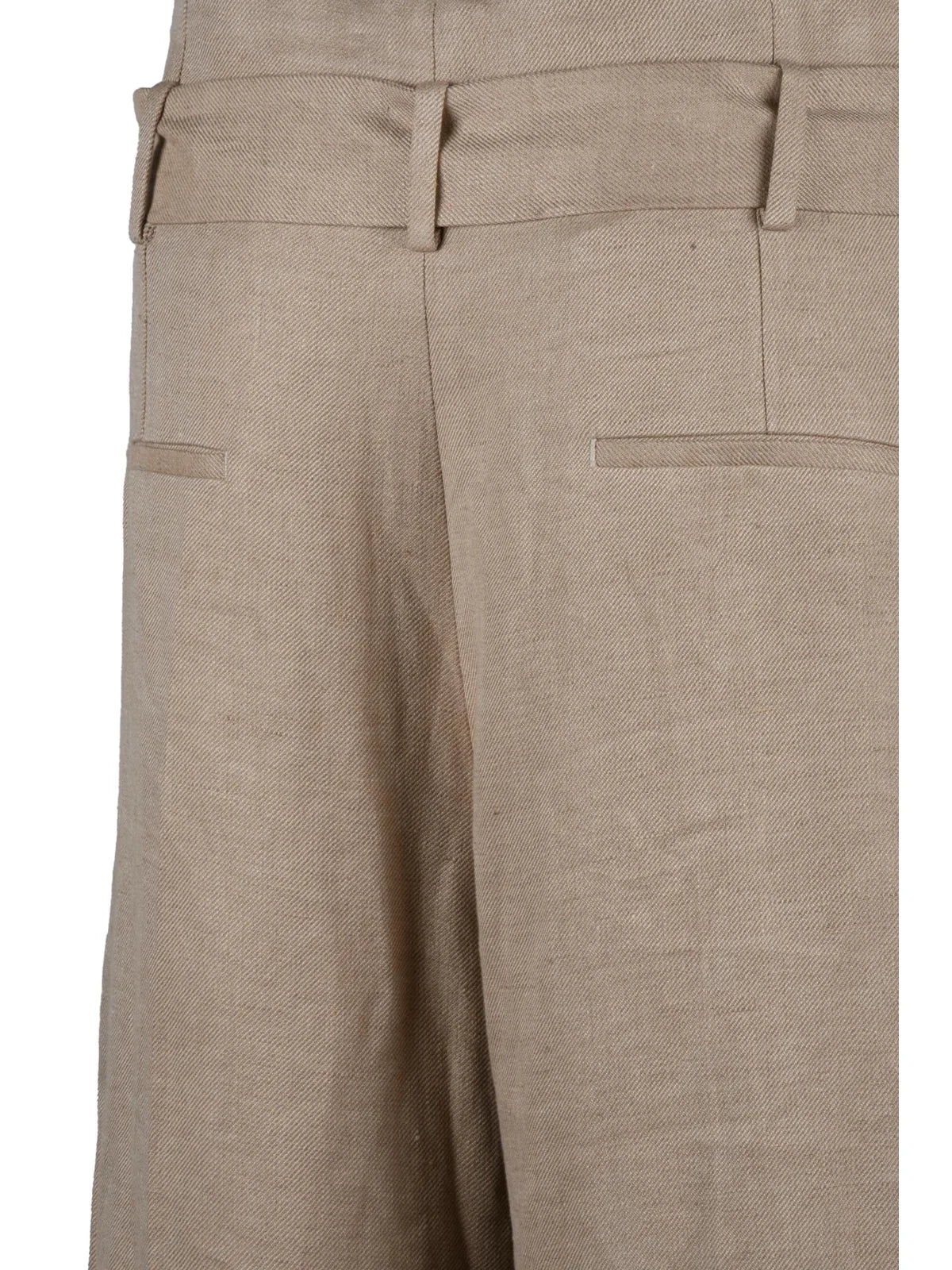 Eleventy High Waist Linen Pants - Beige