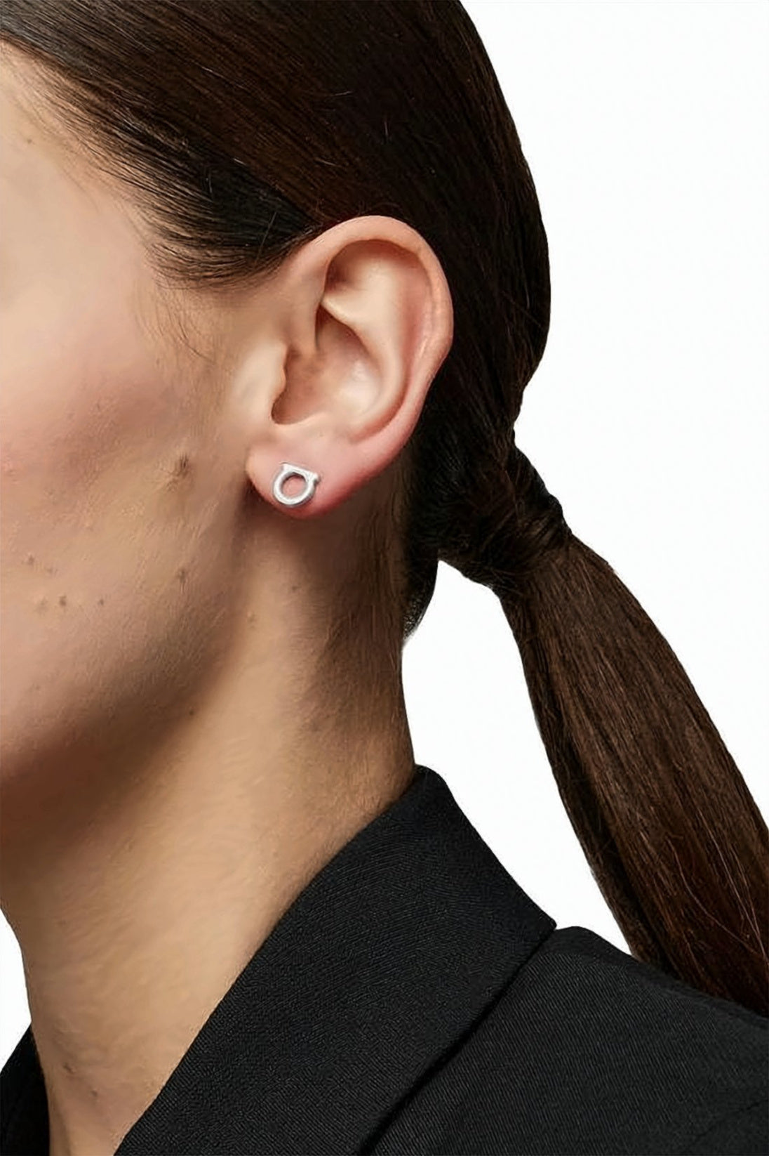 Circular Motif Silver Earrings with Polished Finish