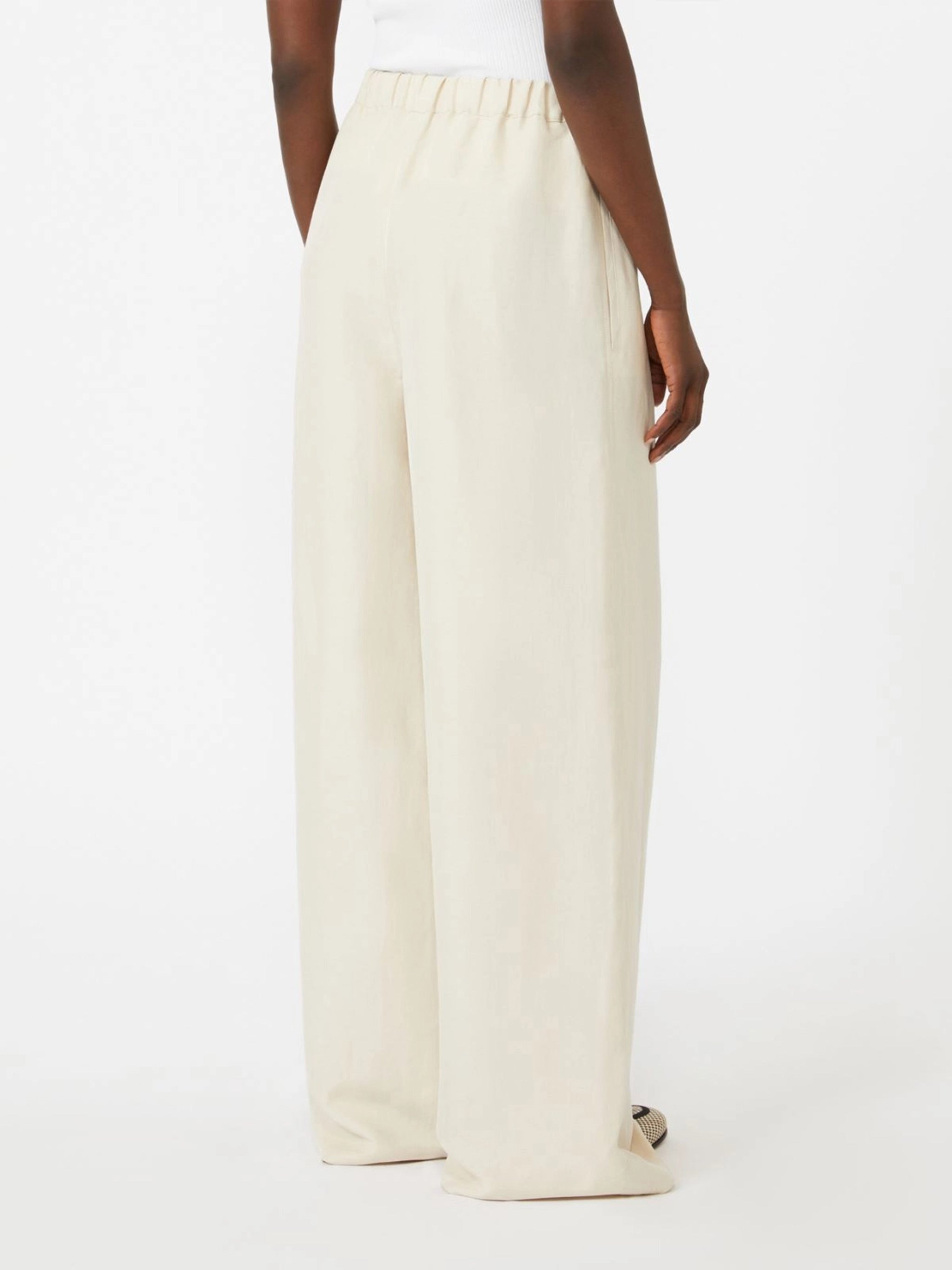 Wide-Leg Pants with Elastic Waistband