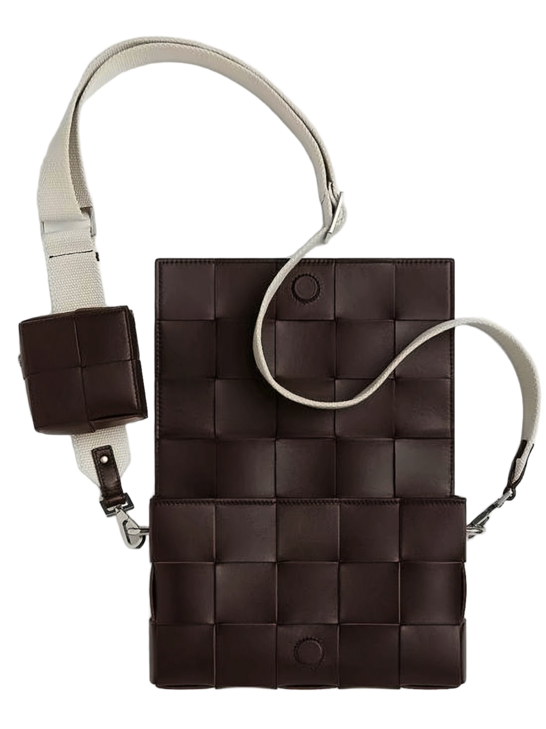 Woven Leather Rectangular Crossbody Bag