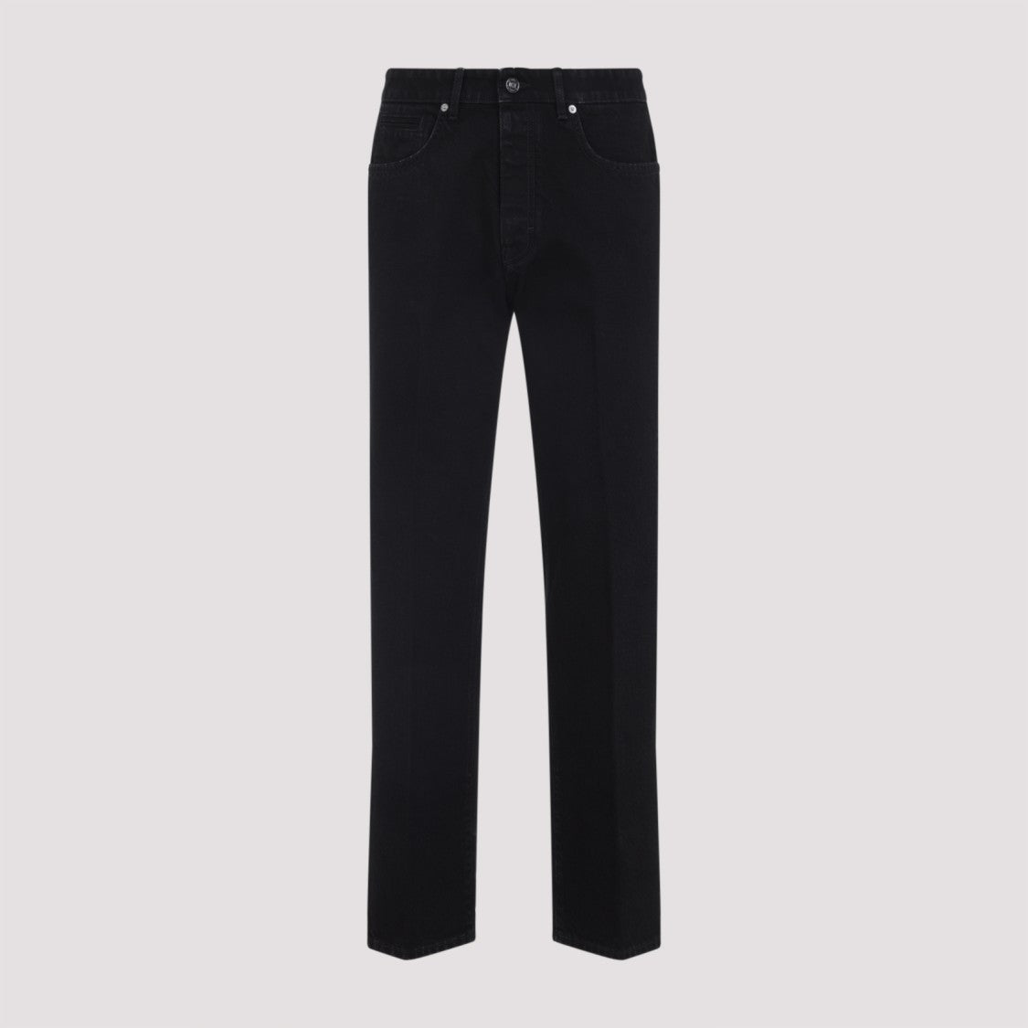 Straight-Leg Cotton Blend Trousers With Subtle Branding