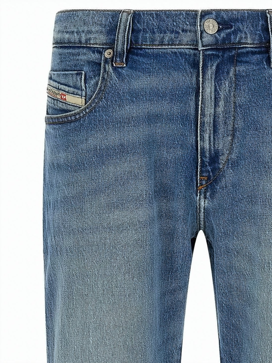 Medium Blue Slim-Fit Denim Jeans with Classic Five-Pocket Design