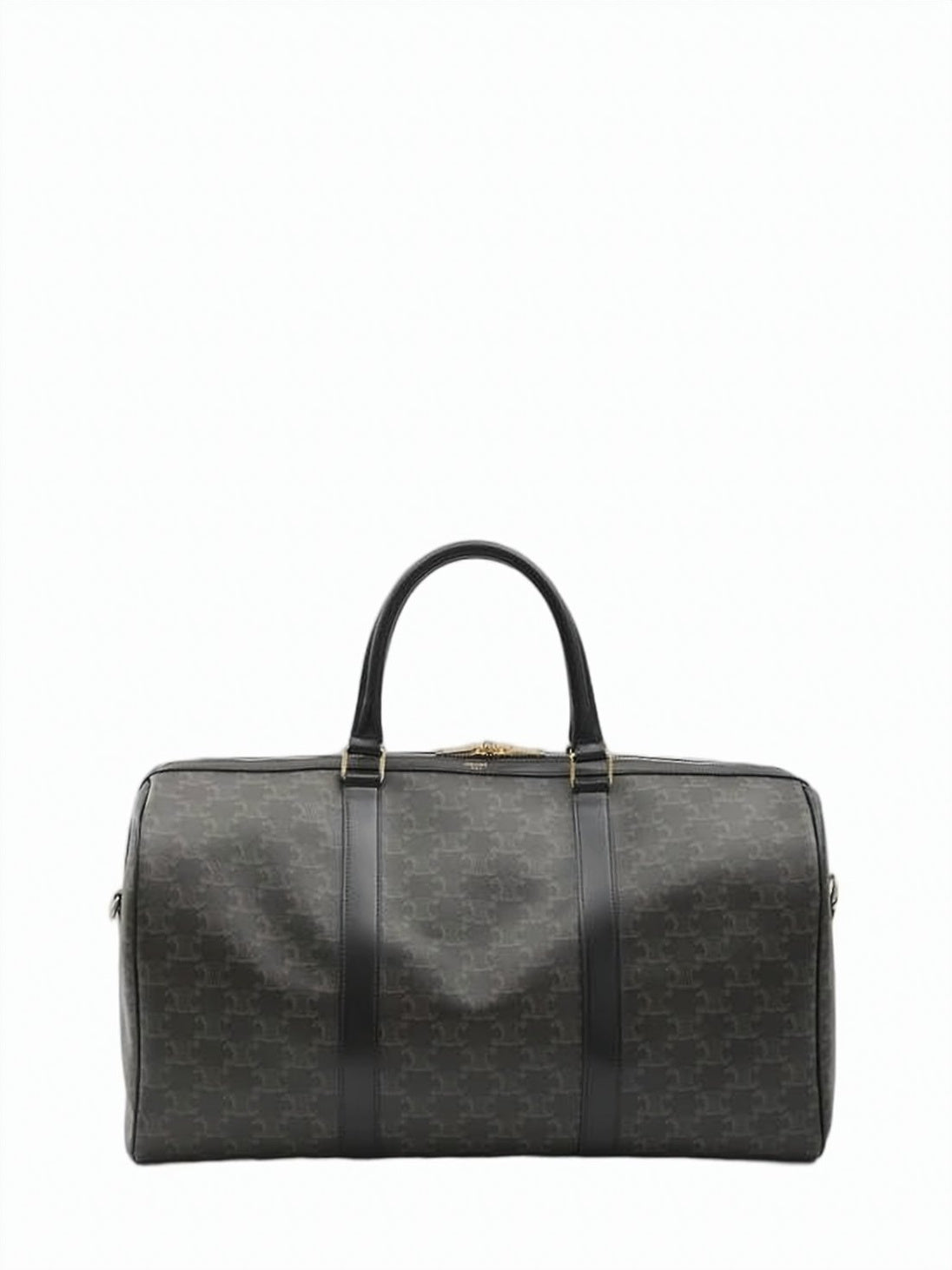 Black Calf Leather and Canvas Shoulder Bag