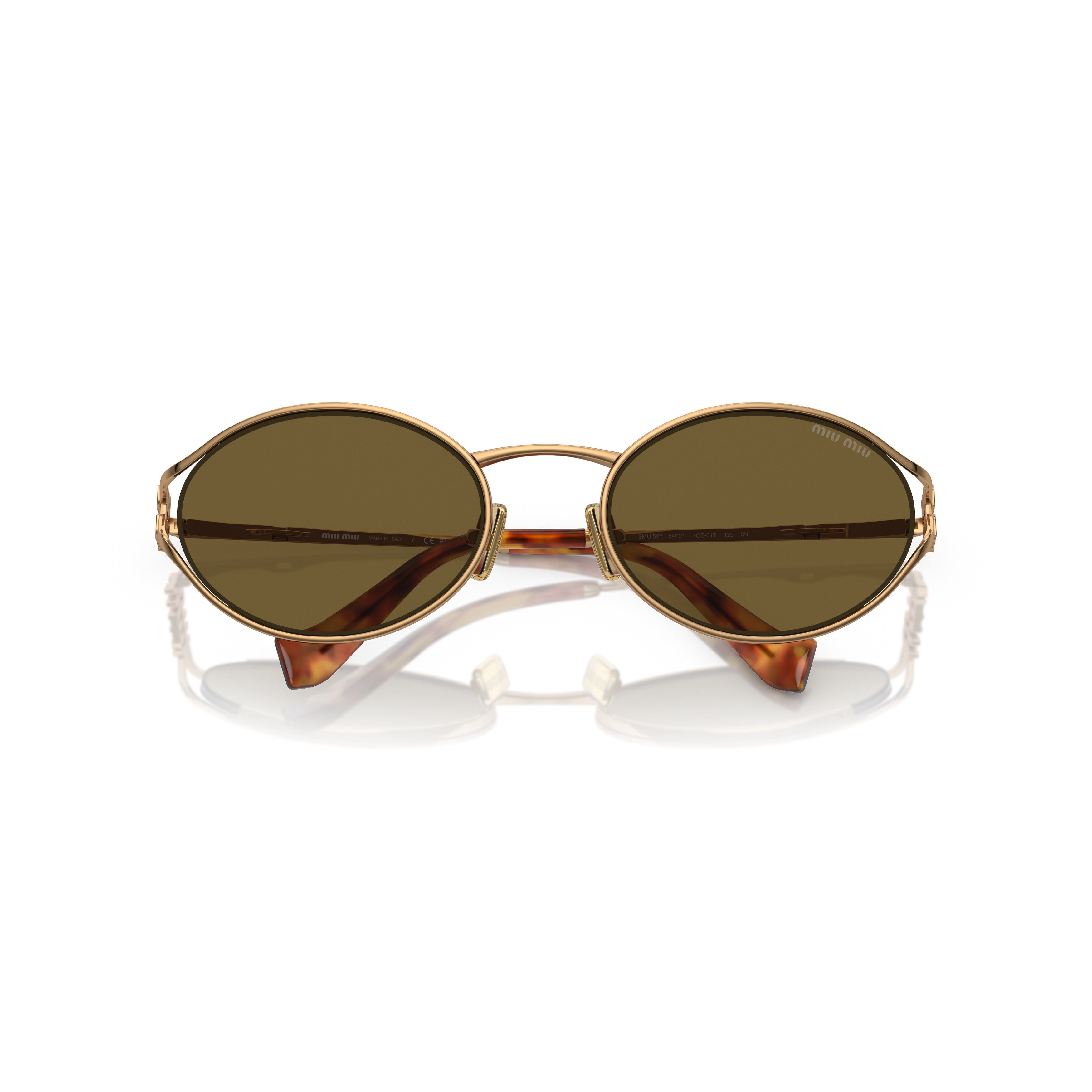 0Mu 52Ys Gold Metal Frame Sunglasses