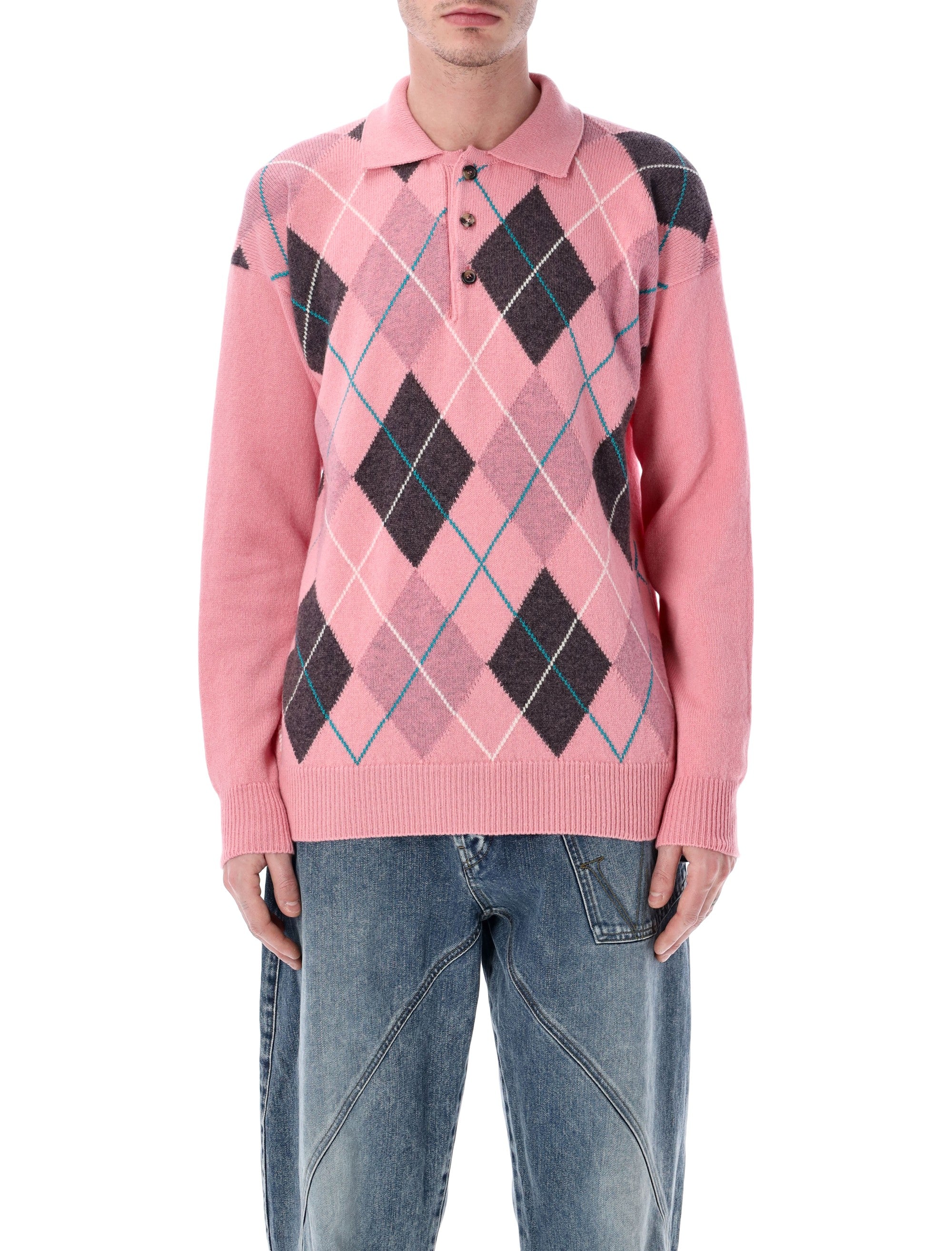 X Pringle Argyle Polo Sweater
