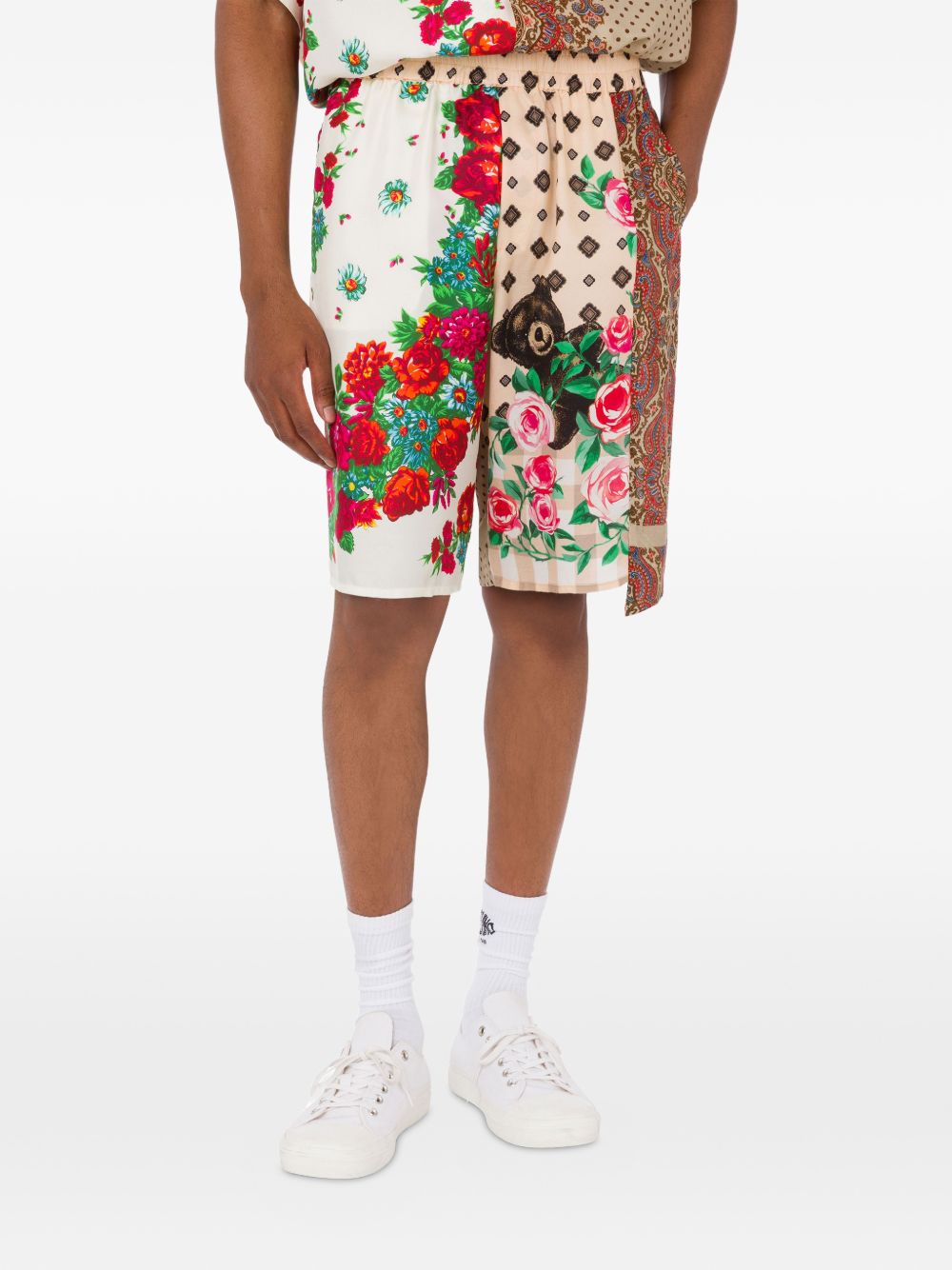 Patchwork Floral Print Shorts