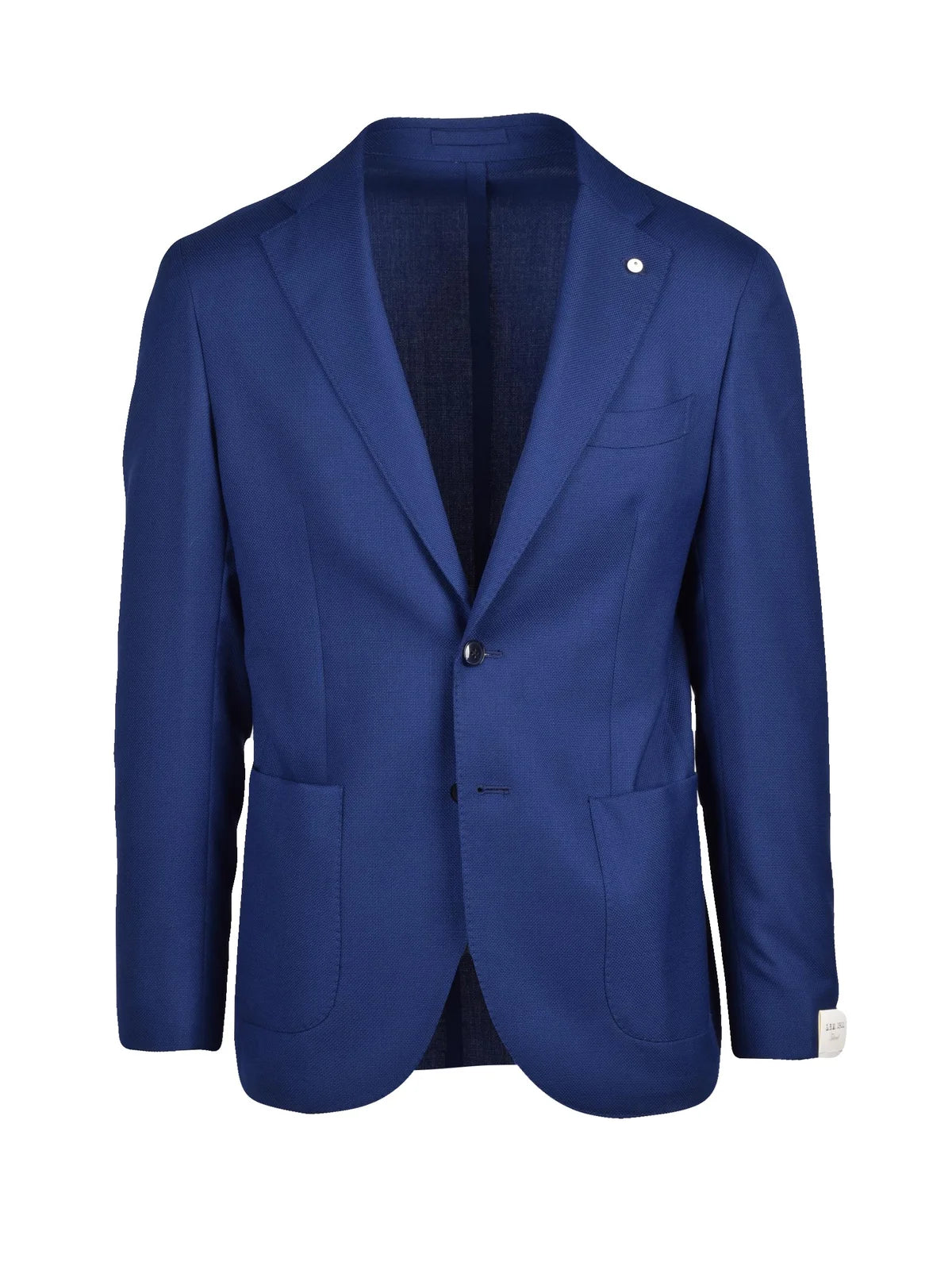 Unlined Royal Blue Wool Blazer With Rounded Design