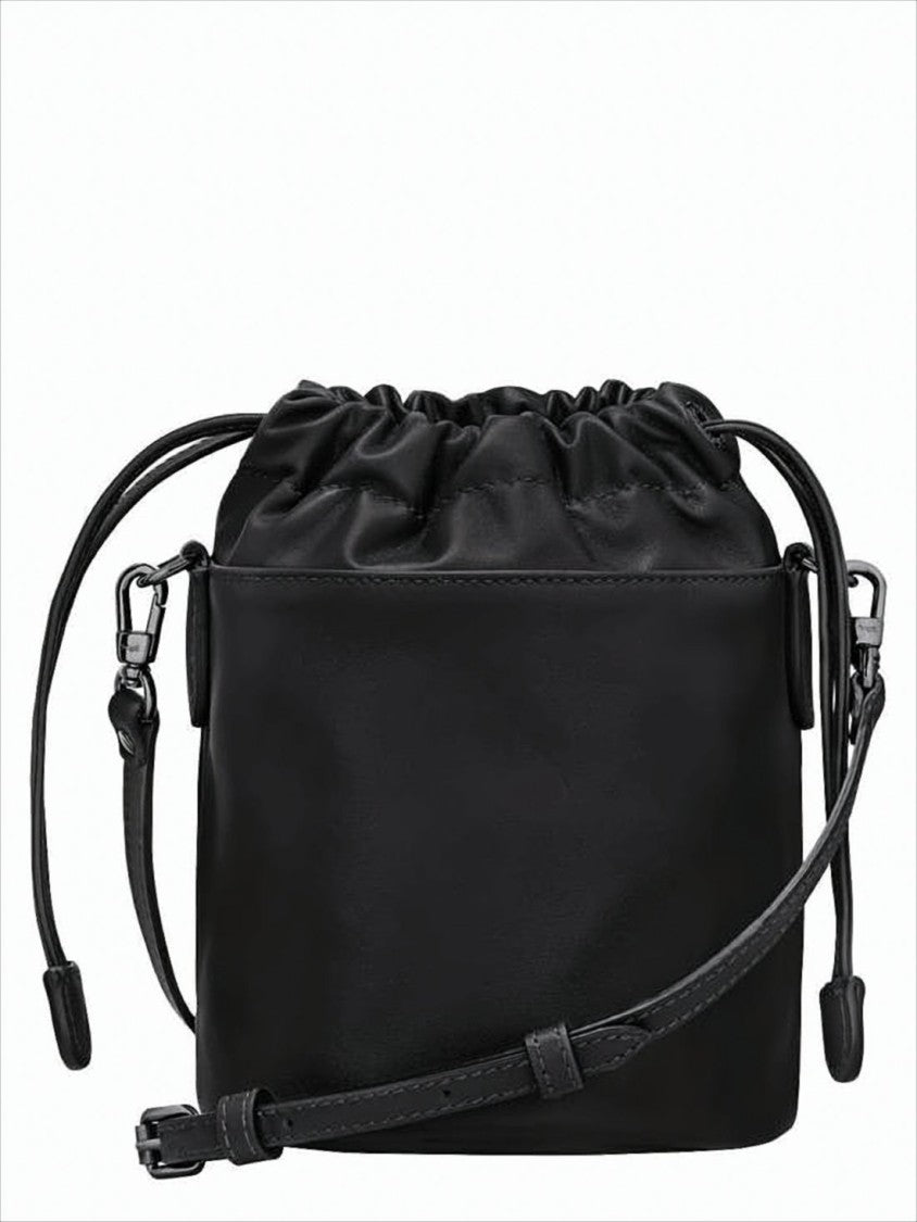 Black Cowhide Leather Crossbody Bag