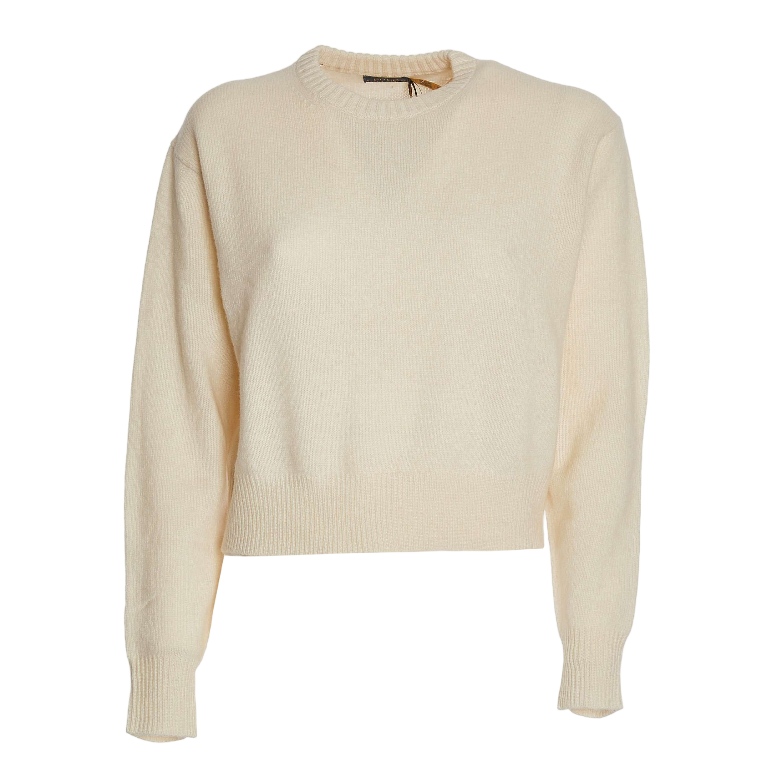 Ribbed Round Neck Cashmere Sweater