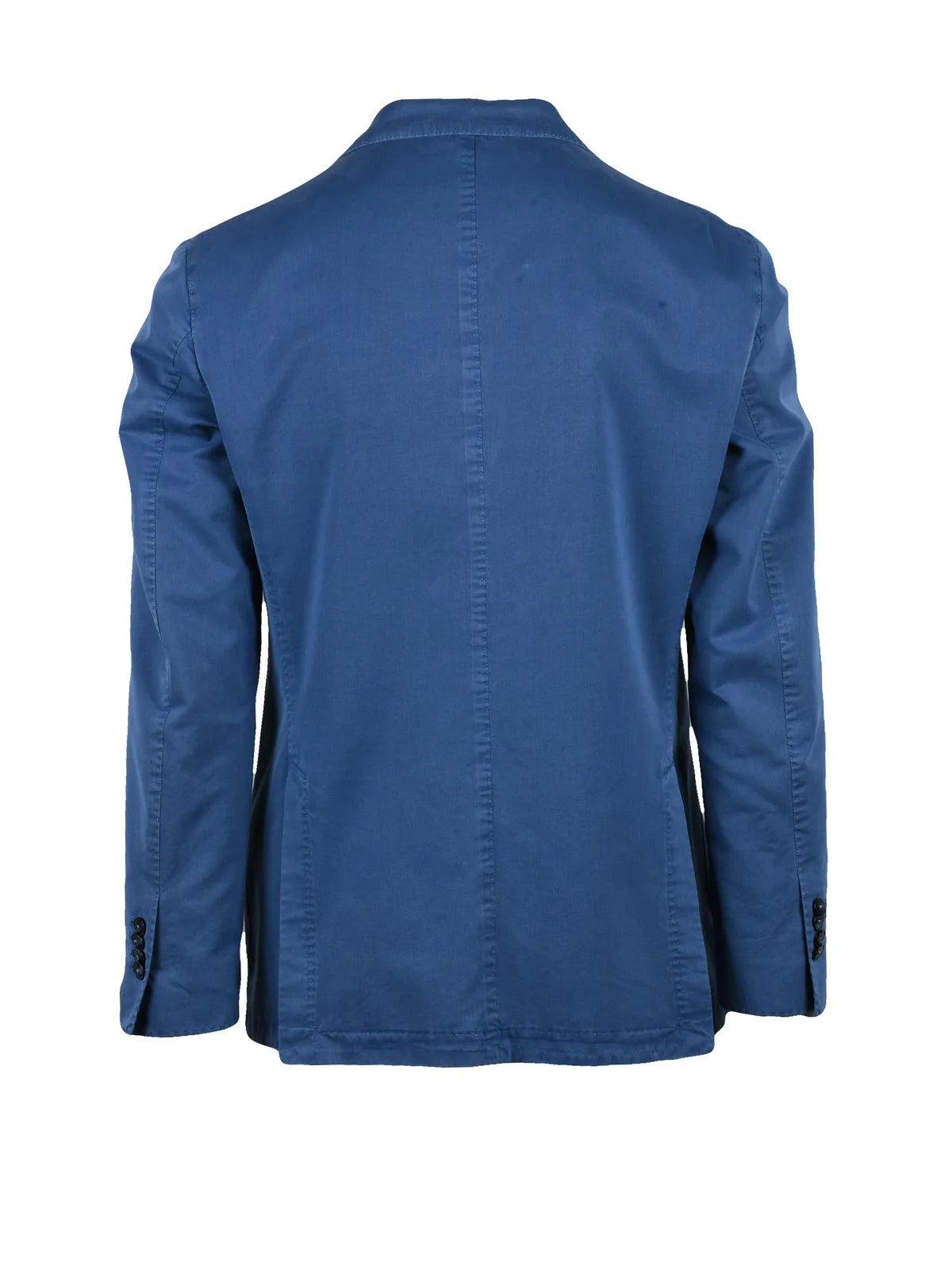 Light Blue Cotton Silk Rounded Jacket
