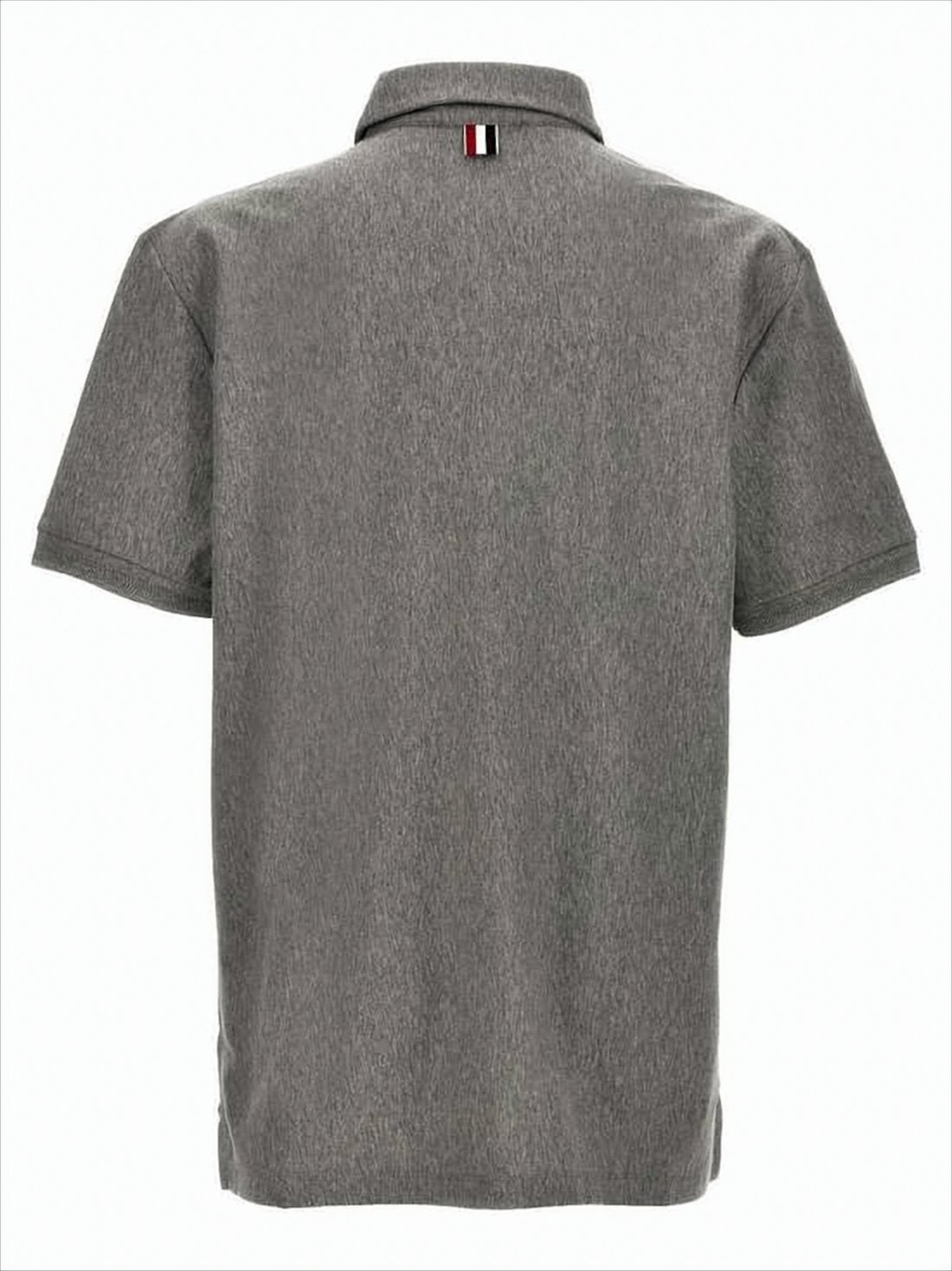 Short-Sleeved Polo Shirt With Classic Collar And Vertical Stripe Detail