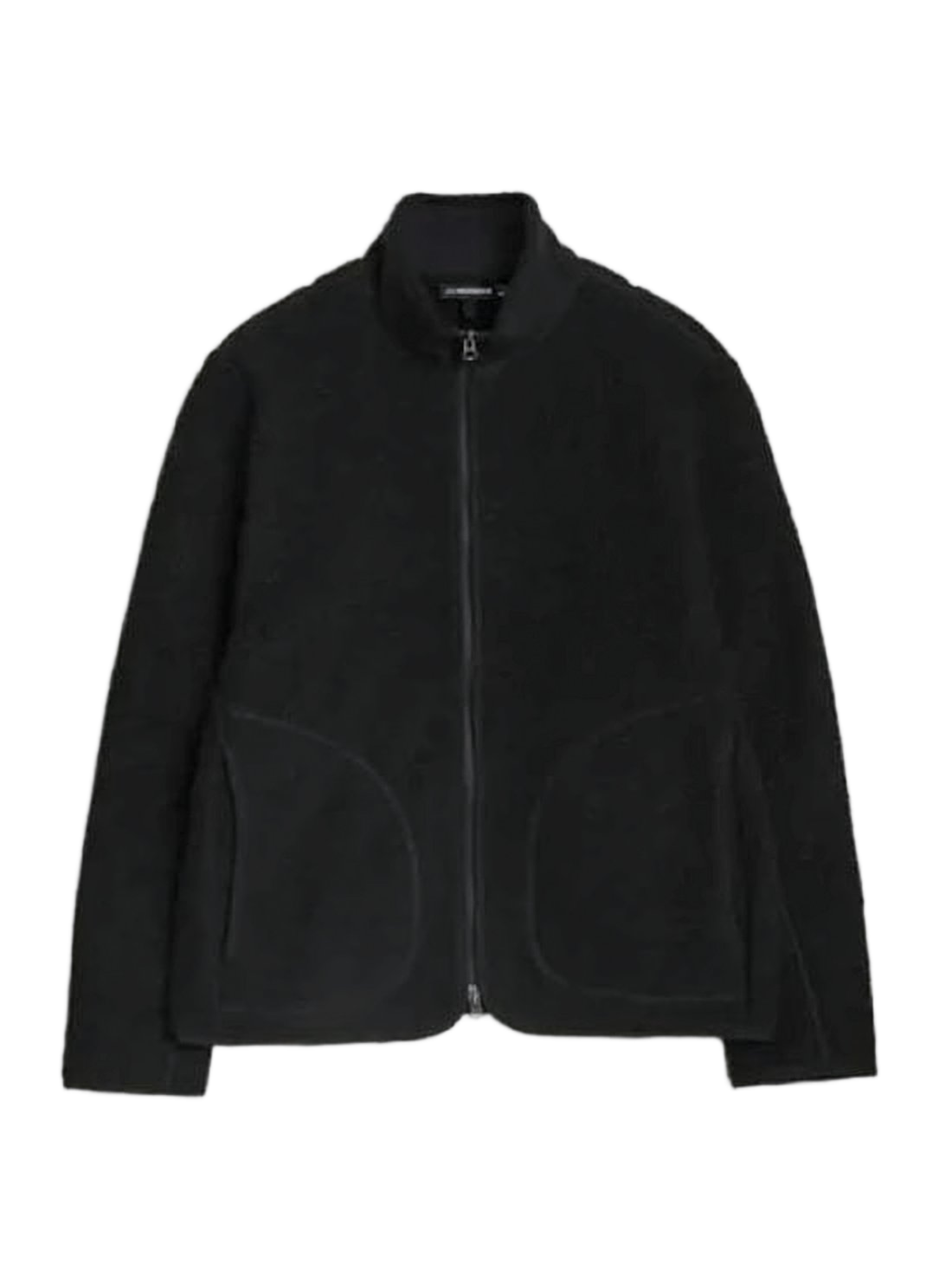 Minimalist Black Bomber Jacket With Fitted Collar