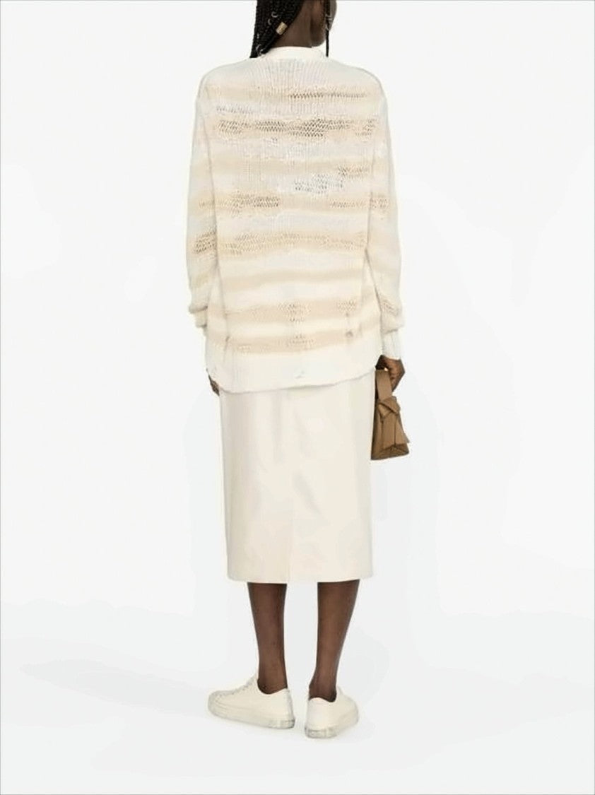 Soft Knit Cardigan With V-Neck And Relaxed Fit