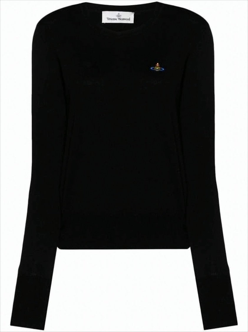Black Knit Sweater with Cream Pleated Hem