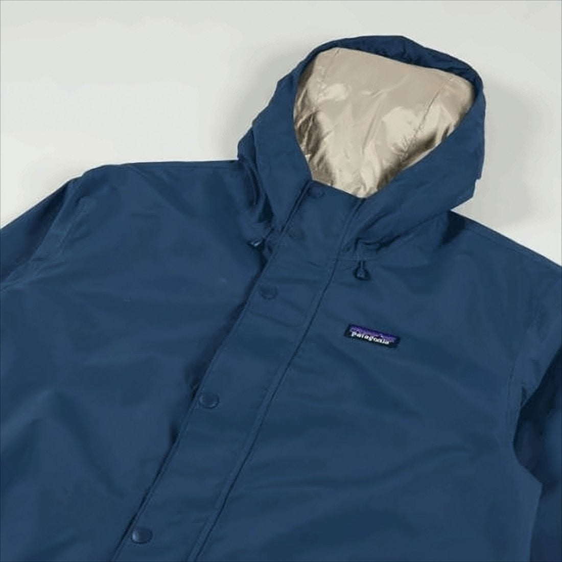 Deep Blue Casual Jacket With Adjustable Hood And Functional Design