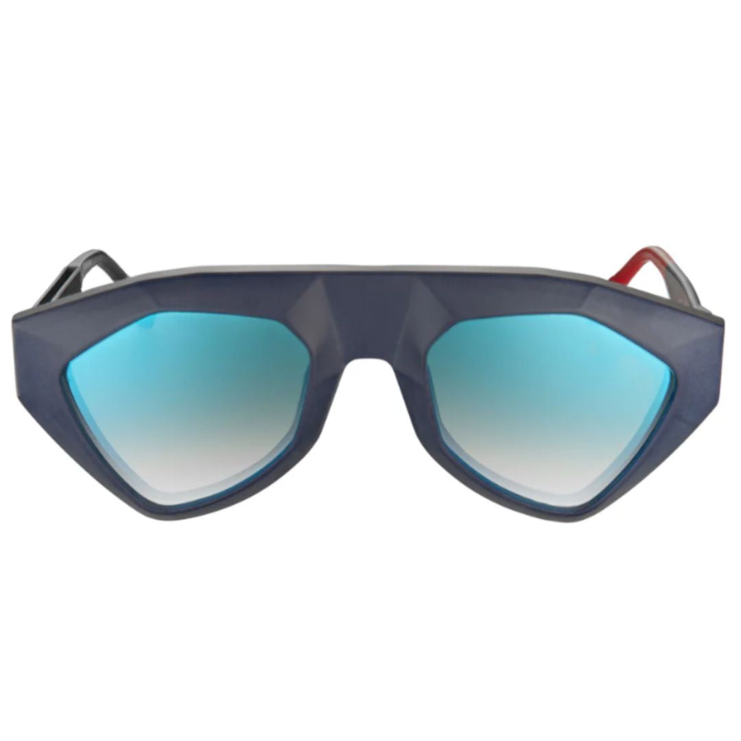 Sha Sh4 Geometric Frame Sunglasses with Blue Gradient Lenses