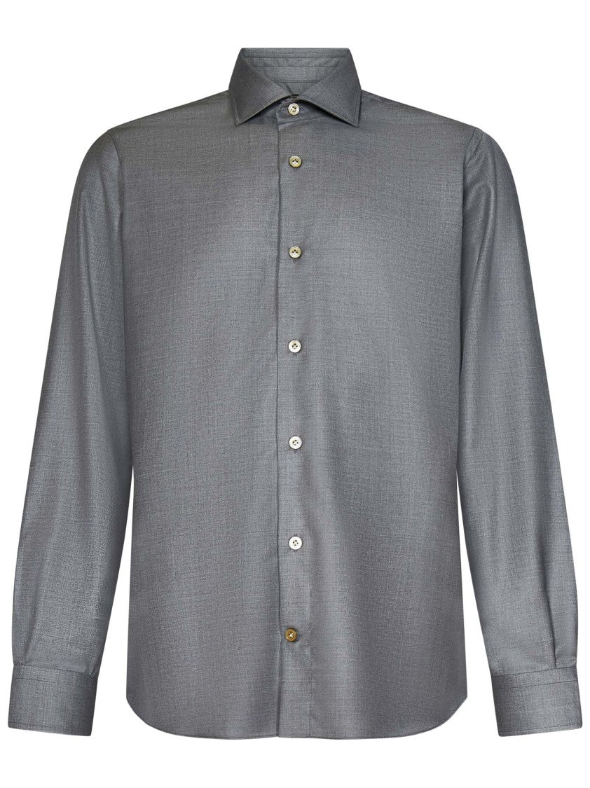 Tailored Grey Shirt In Loro Piana Fabric