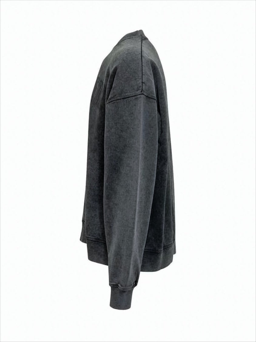 Washed Black Long-Sleeve Sweatshirt