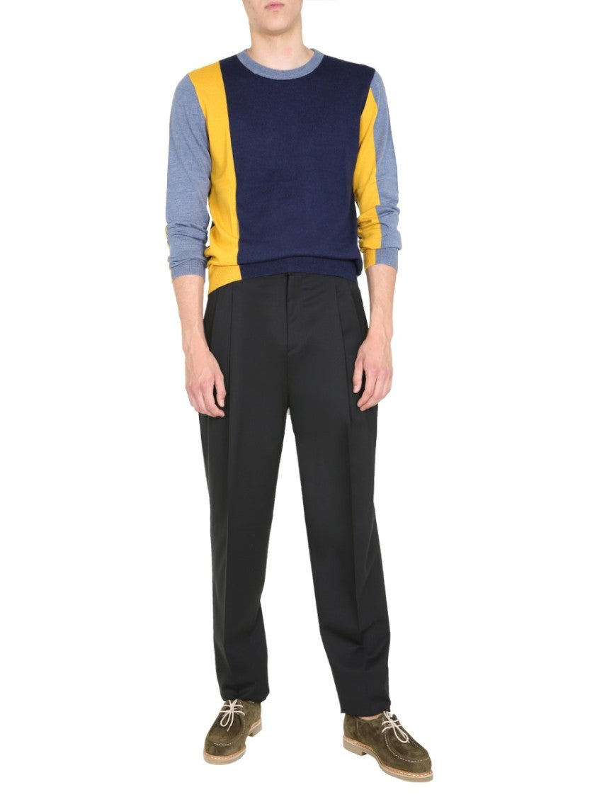 Color Block Crew Neck Sweater