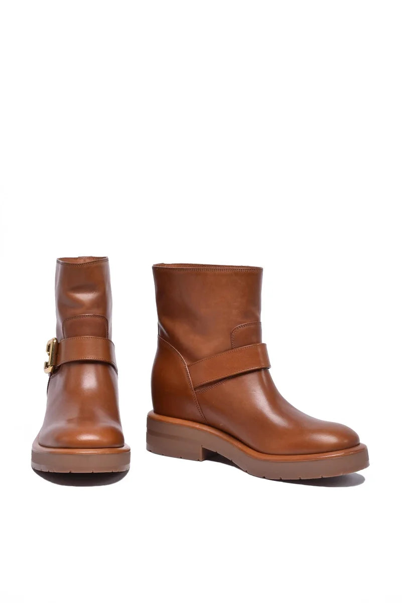 Biker Ankle Boot - Brown