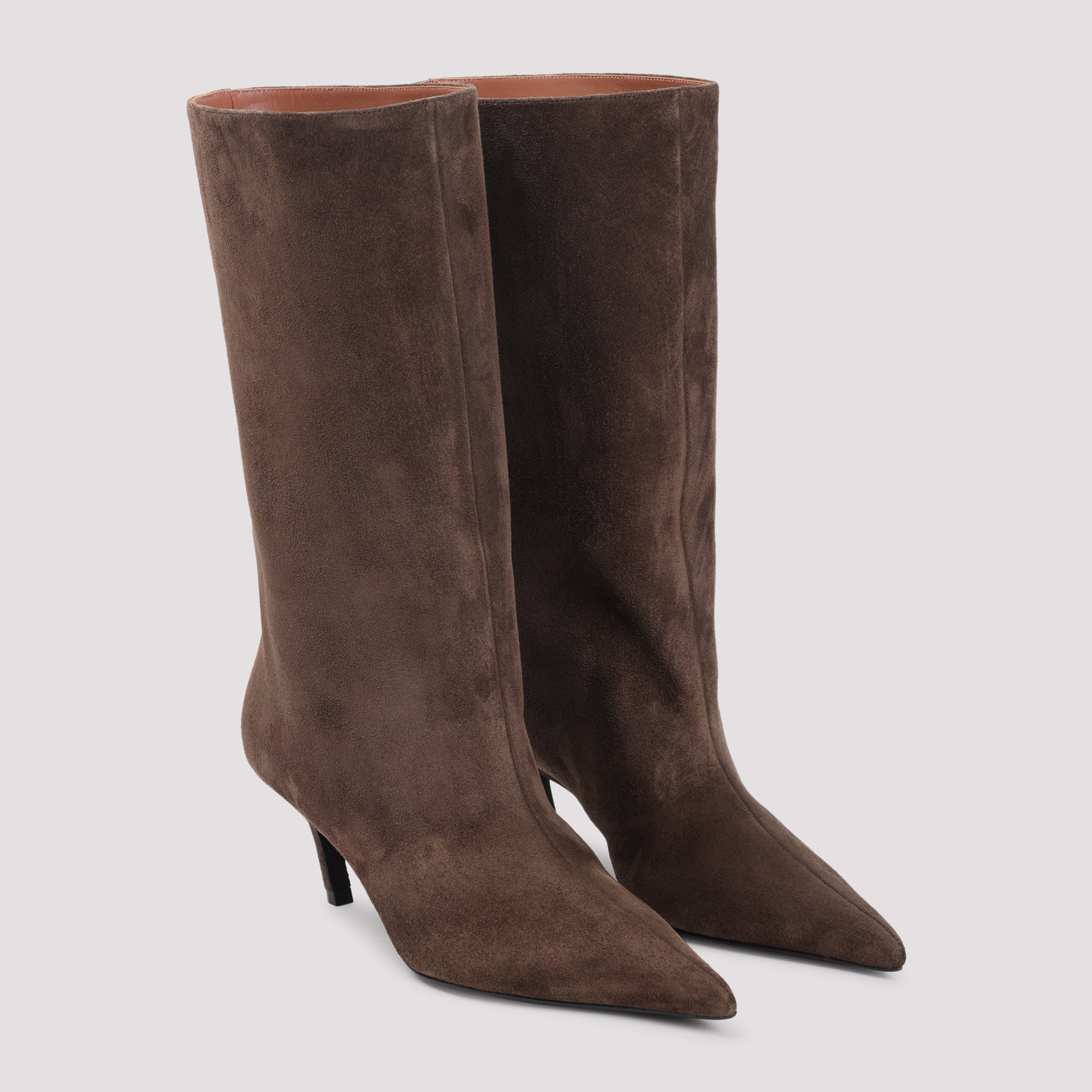 Mid-Calf Suede Ankle Boots
