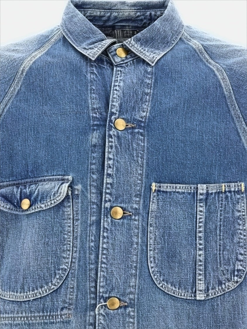 Relaxed Fit Denim Jacket With Vintage Wash And Patch Pockets