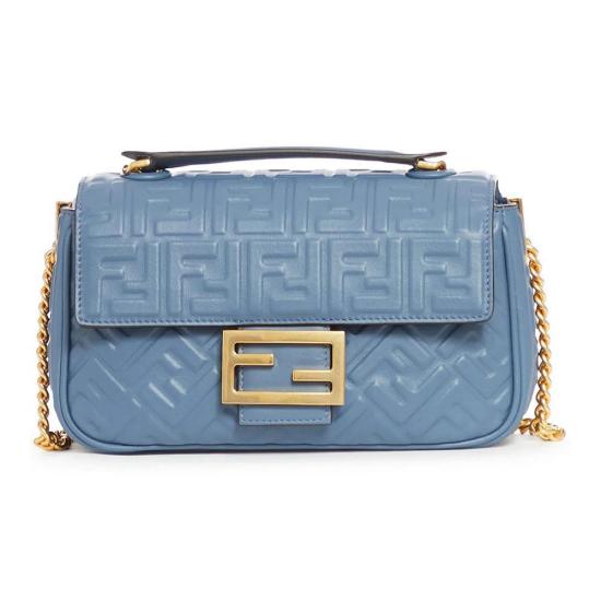 Geometric Patterned Lambskin Shoulder Bag with Gold-tone Clasp