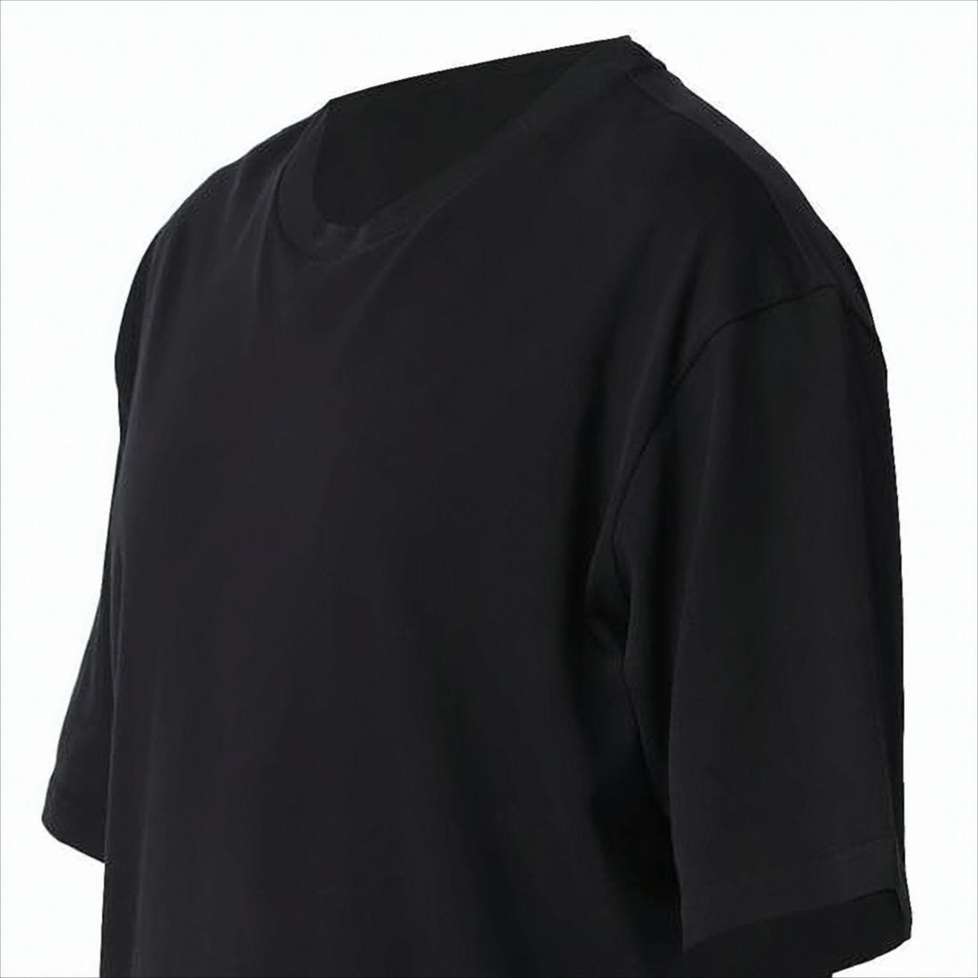 Minimalist Black Short-Sleeved T-Shirt with Embossed Logo