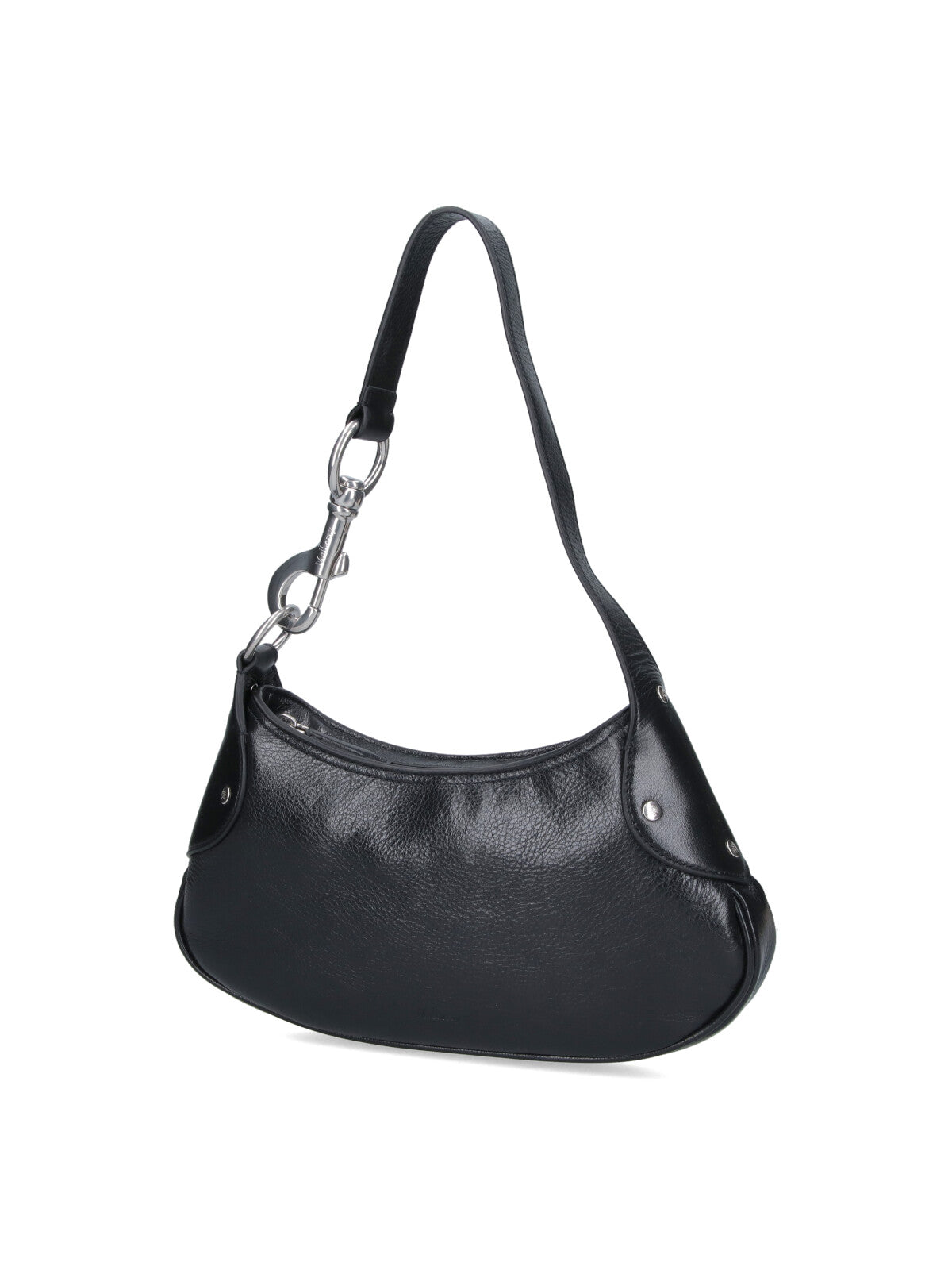 Small Black Calf Leather Shoulder Bag