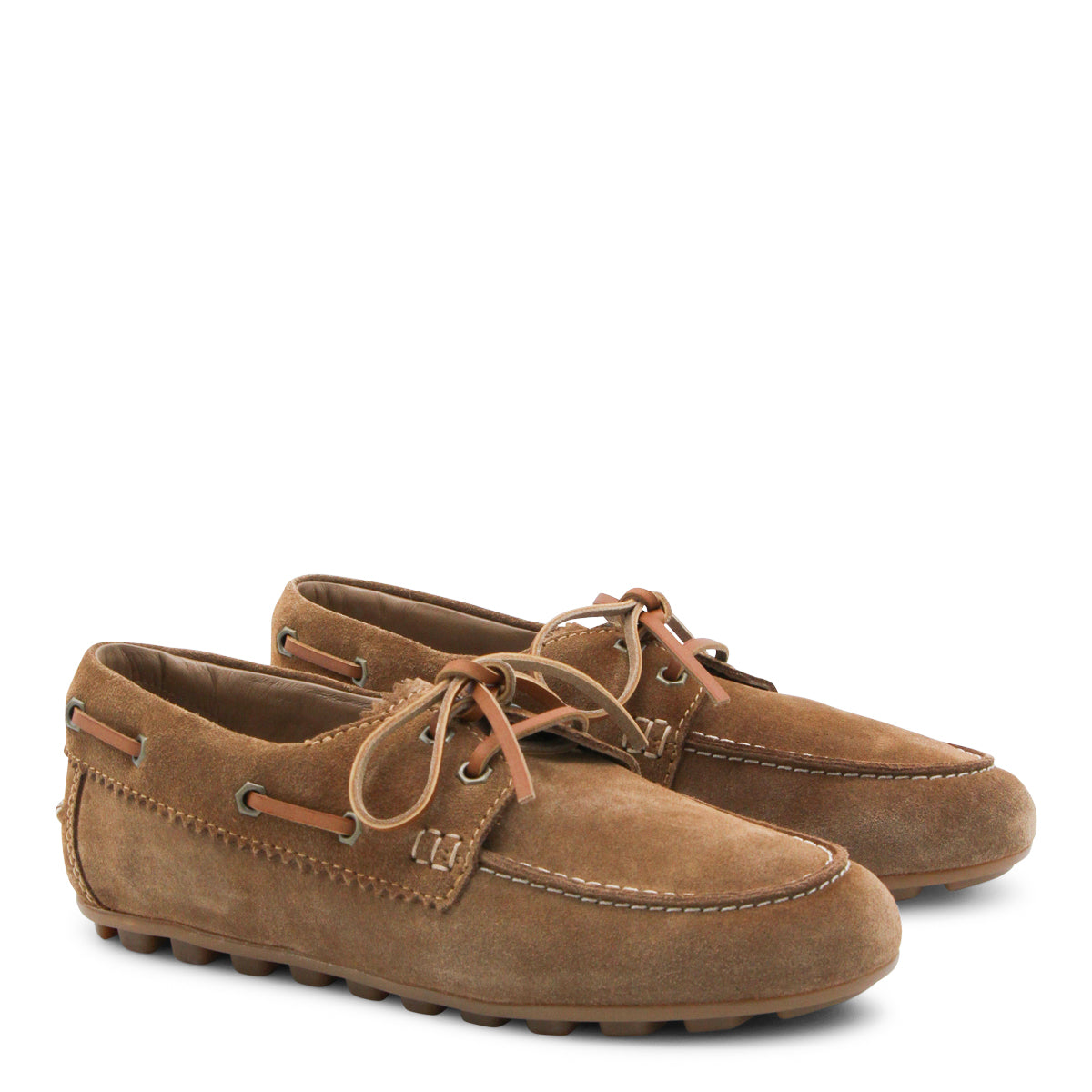 Brown Flats with Rounded Toe