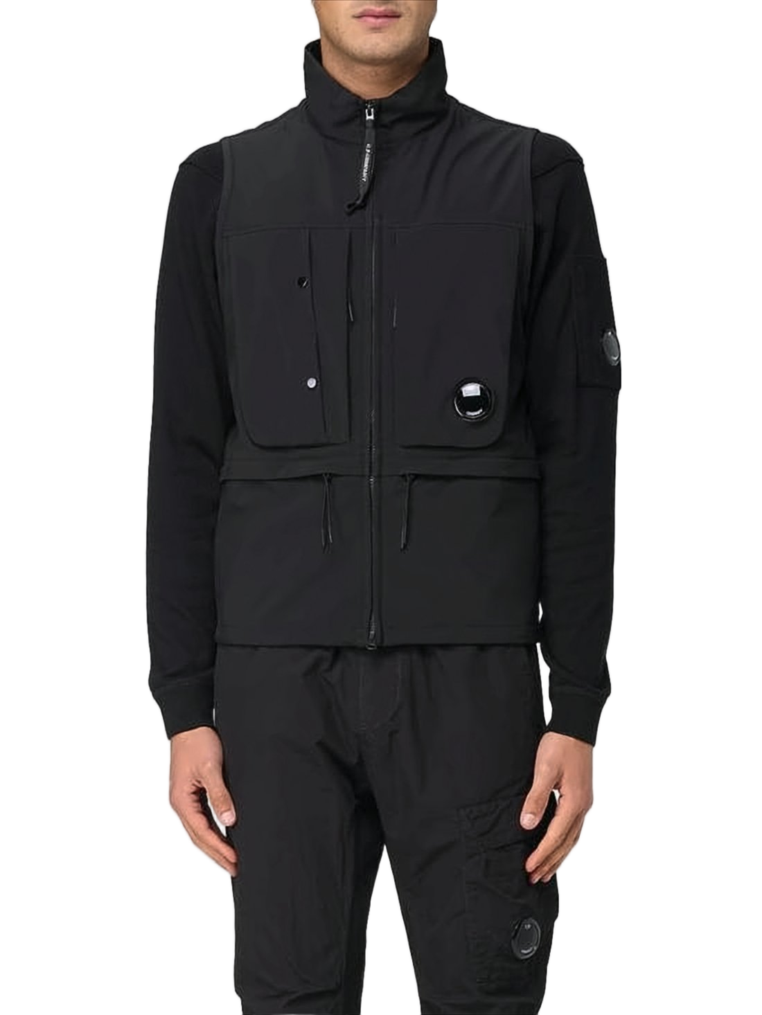 Modern Black Jacket with High Collar